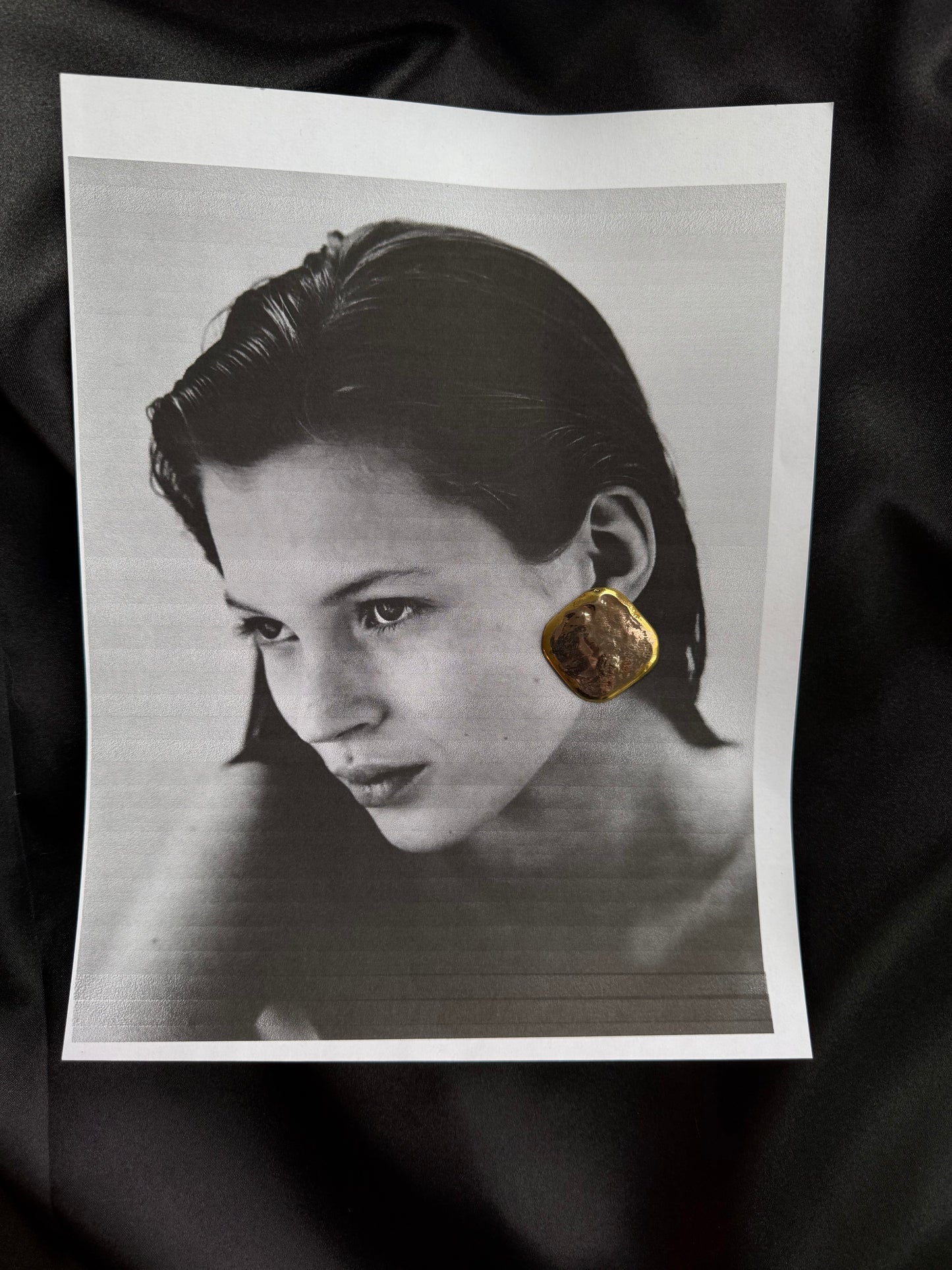Vintage Hammered Gold Statement Earrings