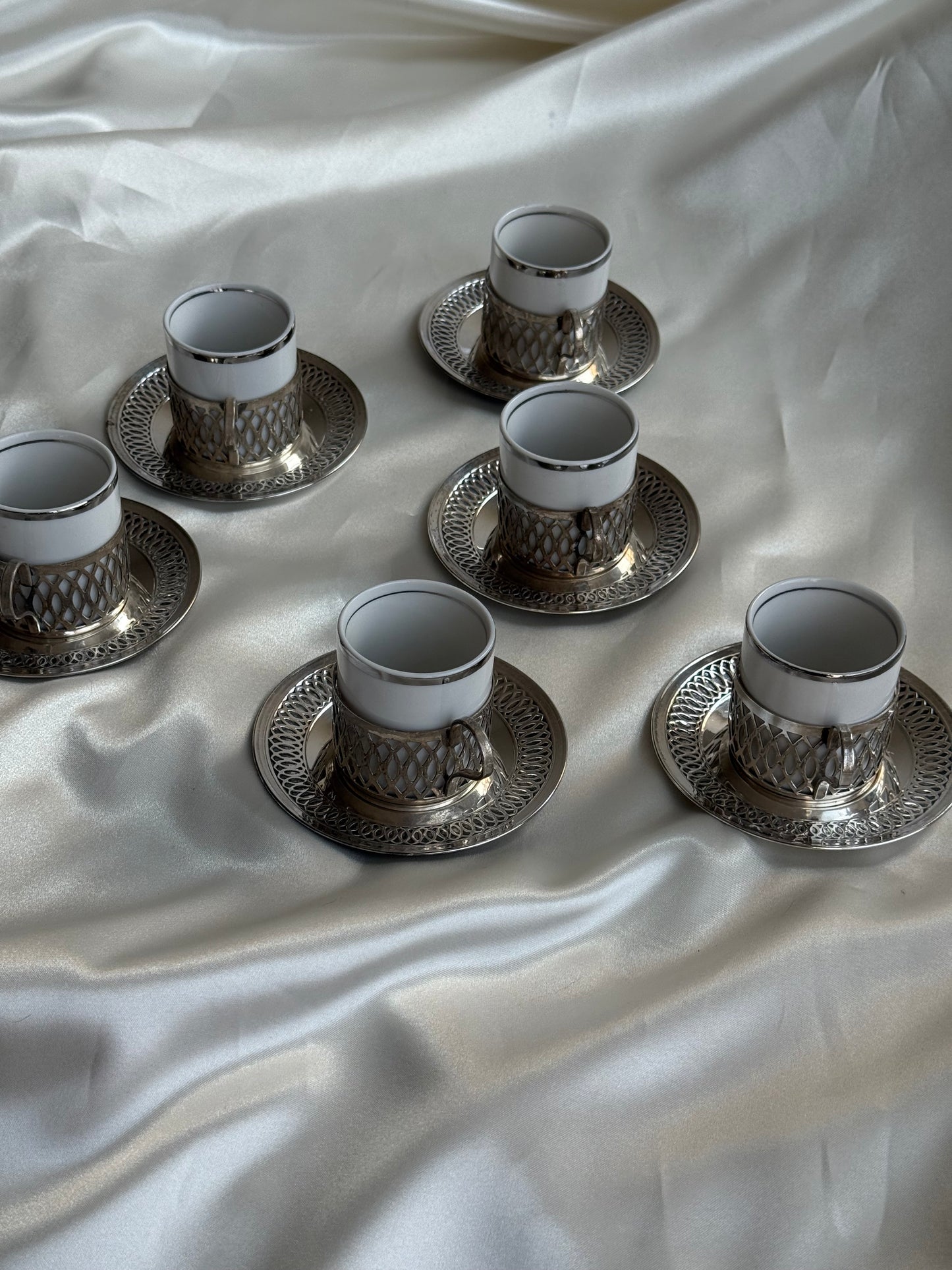 Vintage Silver-Plated Espresso Set — Set of 6