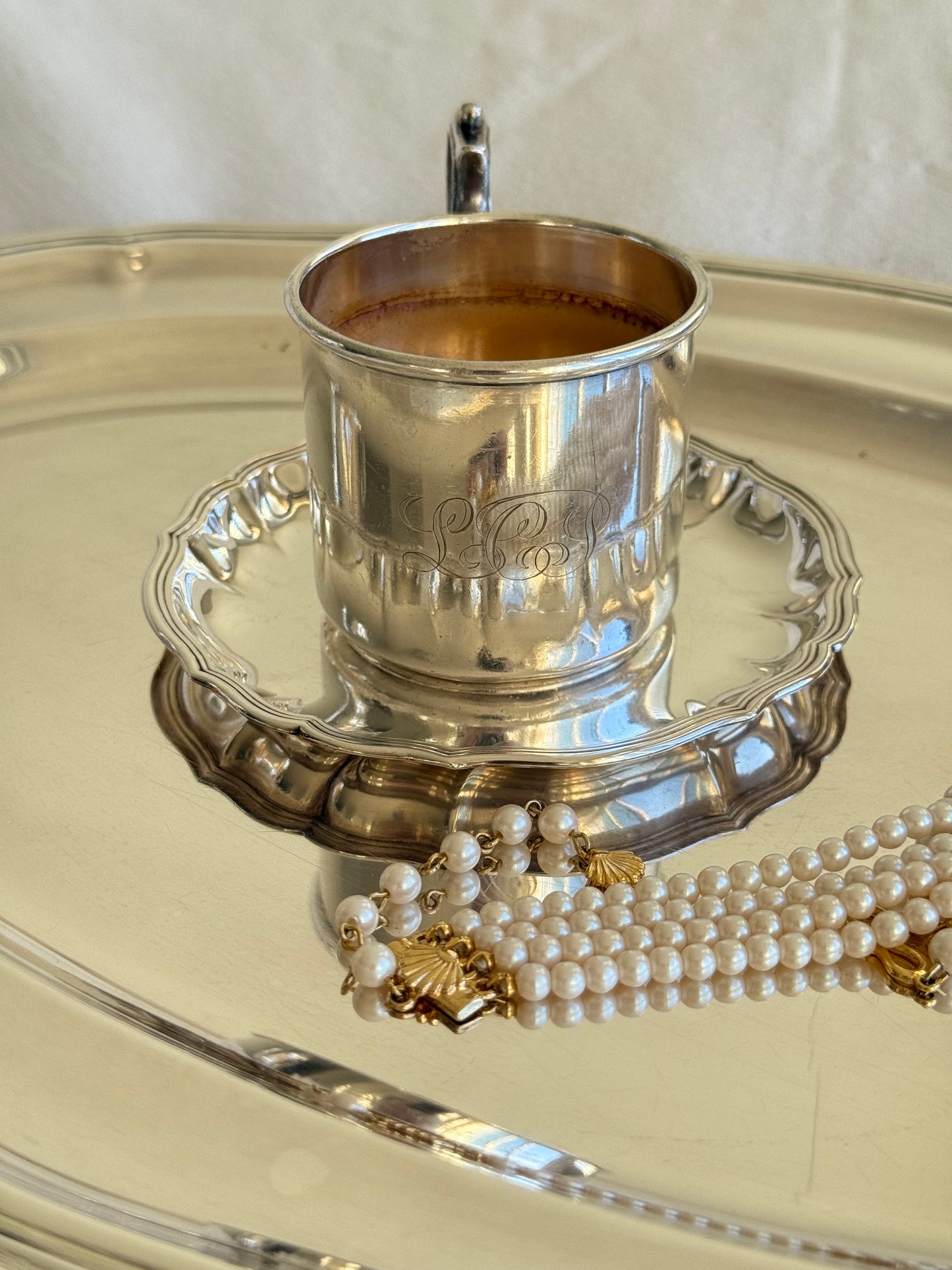 Vintage Silver Plated Tea / Coffee Cup with Underplate