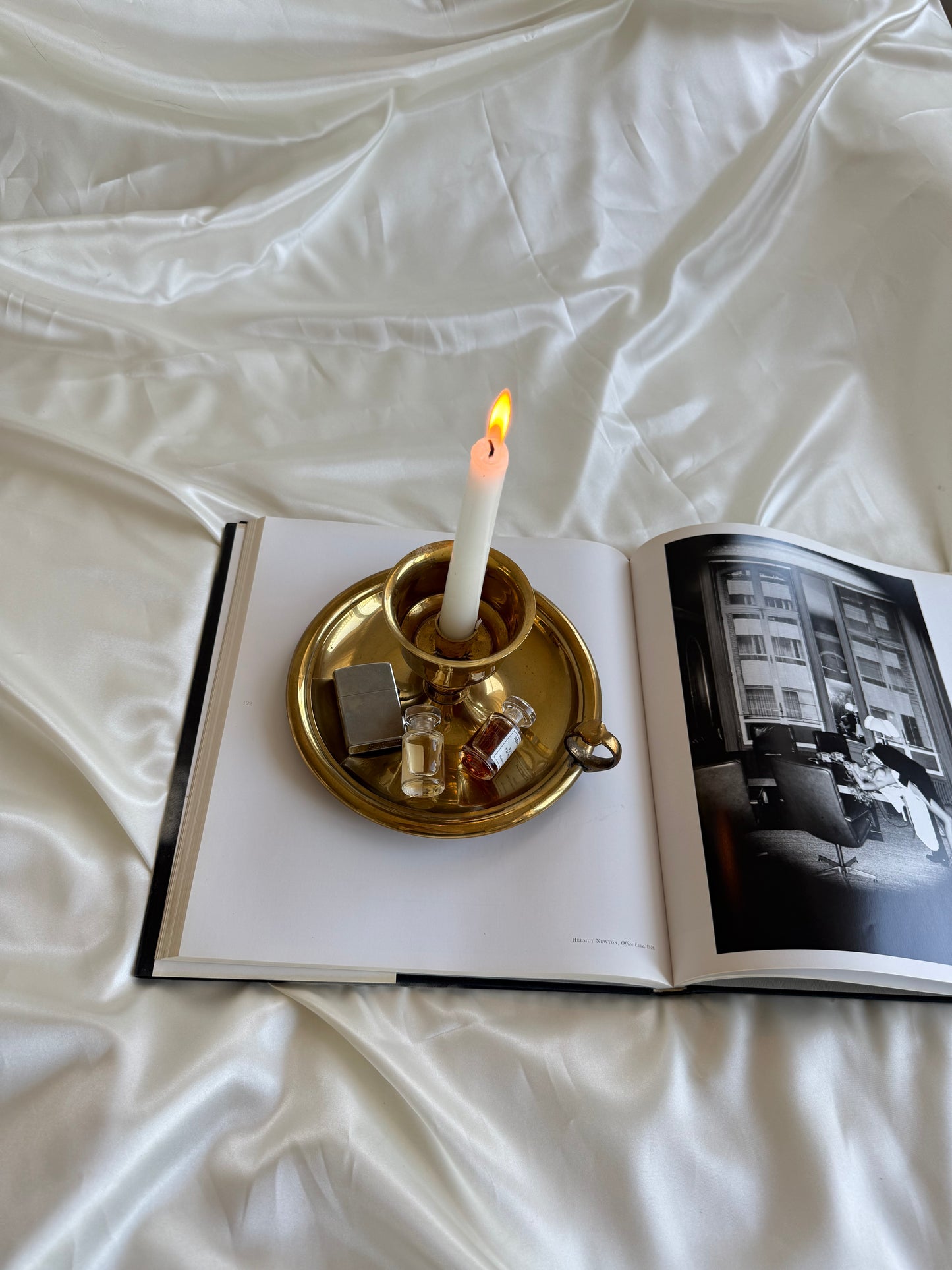 Vintage XL Solid Brass Chamberstick Candle Holder