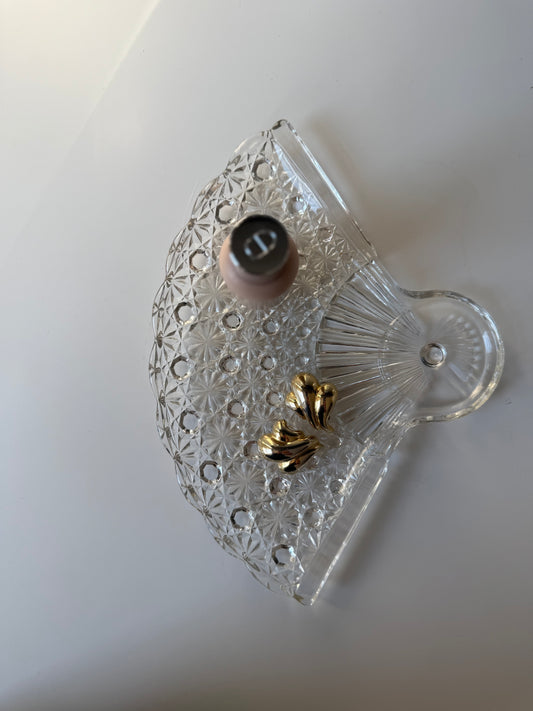 Vintage Pressed Glass Fan-Shaped Plates – Set of 4