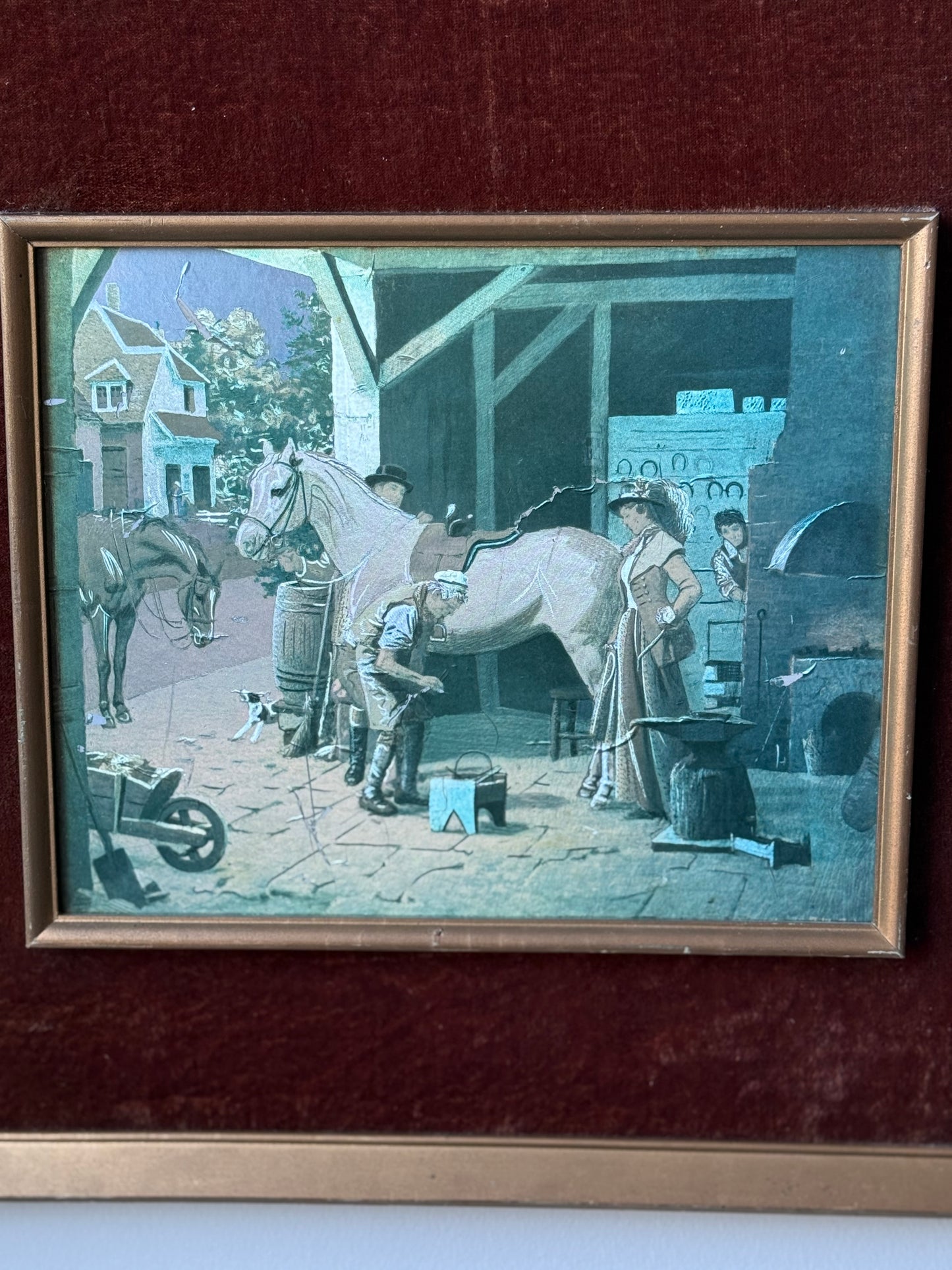Vintage Framed Farrier & Horse Print
