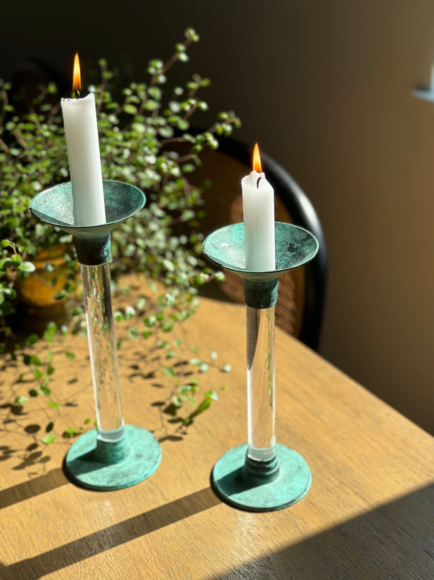 Vintage Lucite candleholders