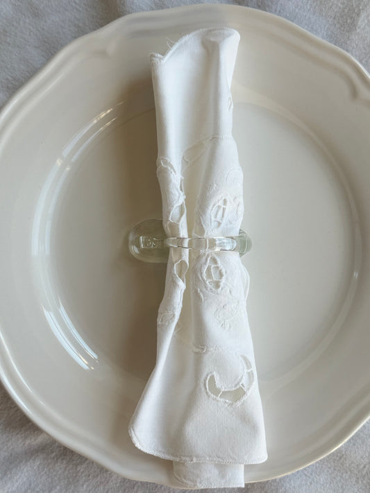 Vintage Glass Swan napkin rings