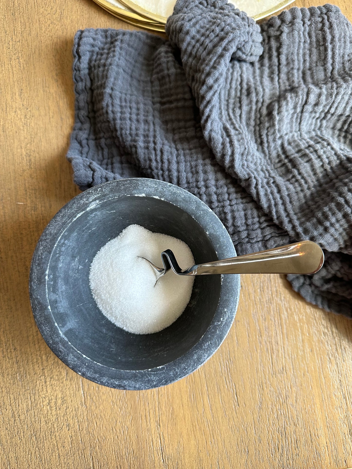 Marble bowl with spoon