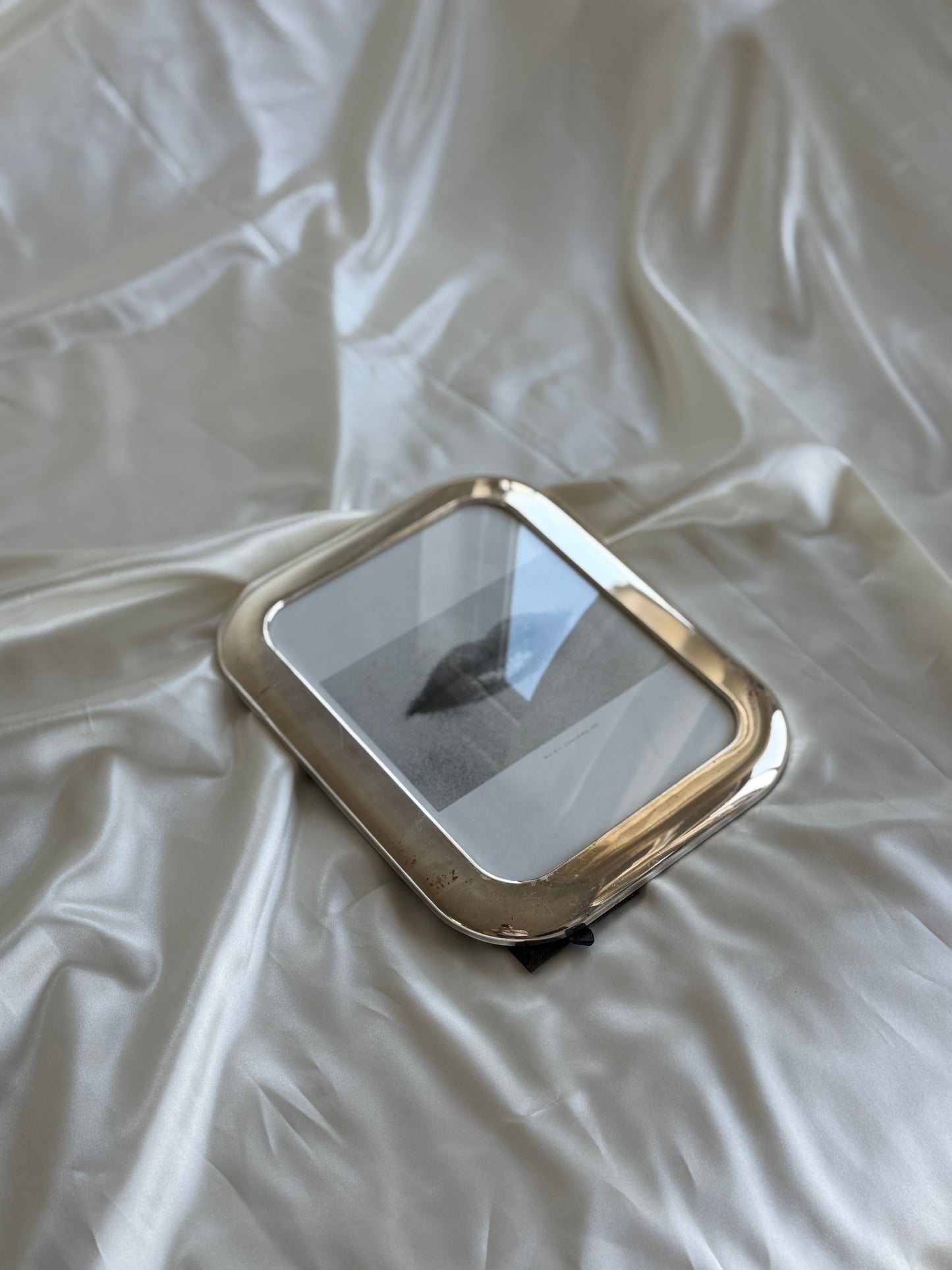 Large Vintage Postmodern Silver Cushion "Squircle" Frame