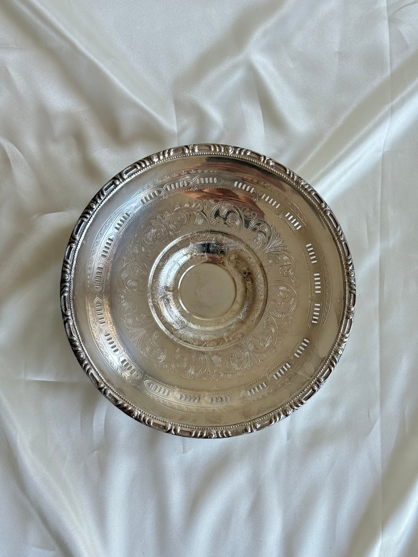 Vintage Silver Plated Pedestal Bon Bon Dish