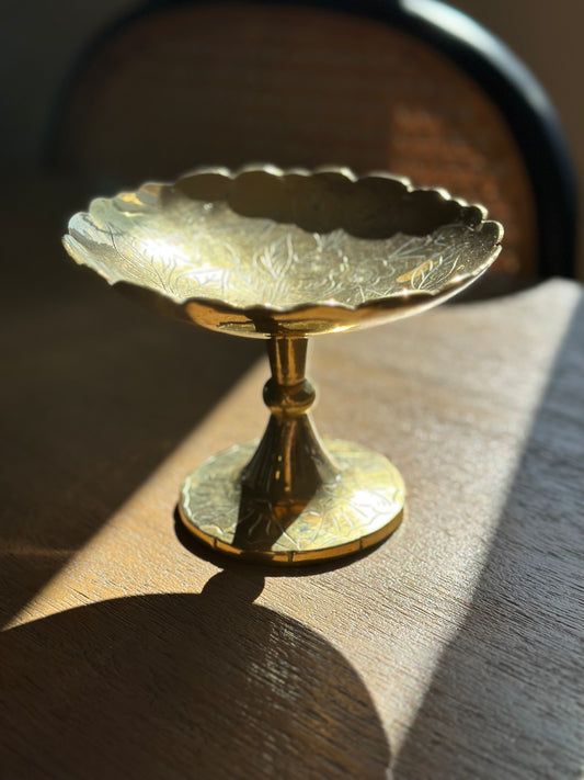Brass pedestal dish