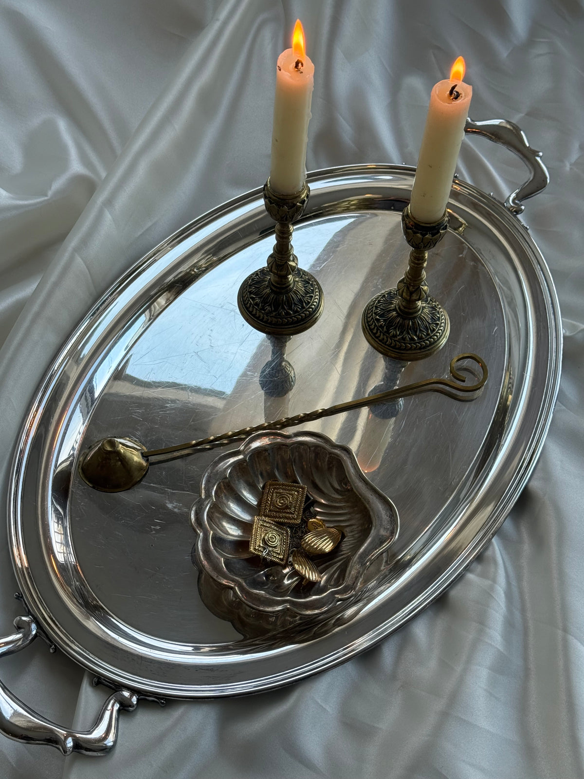 Vintage Brass Candle Snuffer with Twisted Handle
