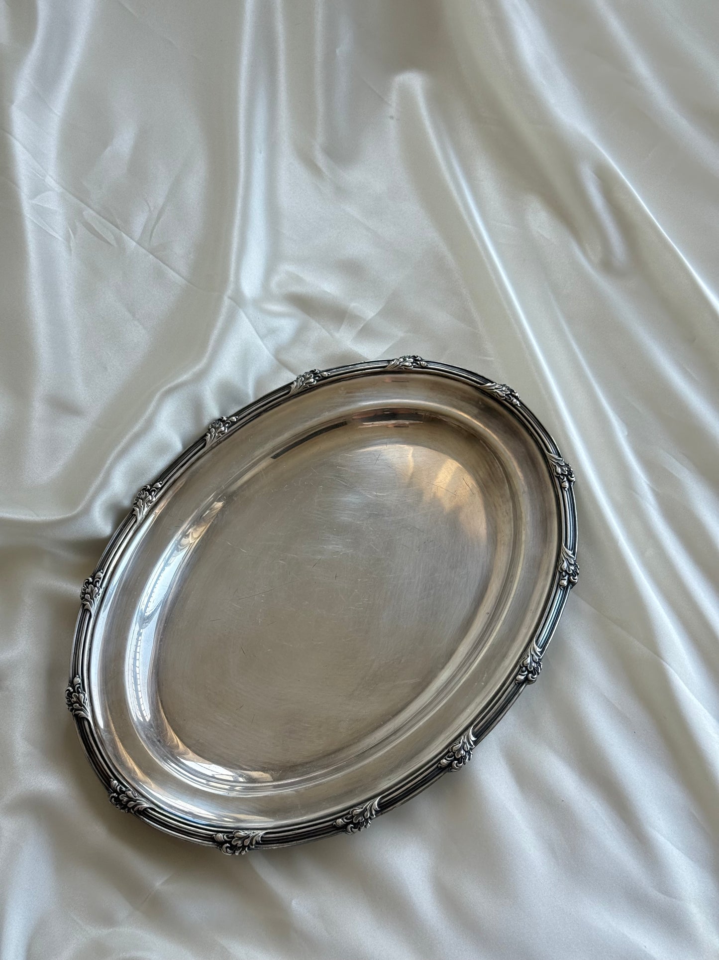 Vintage Heavy Silver Plated Serving Tray