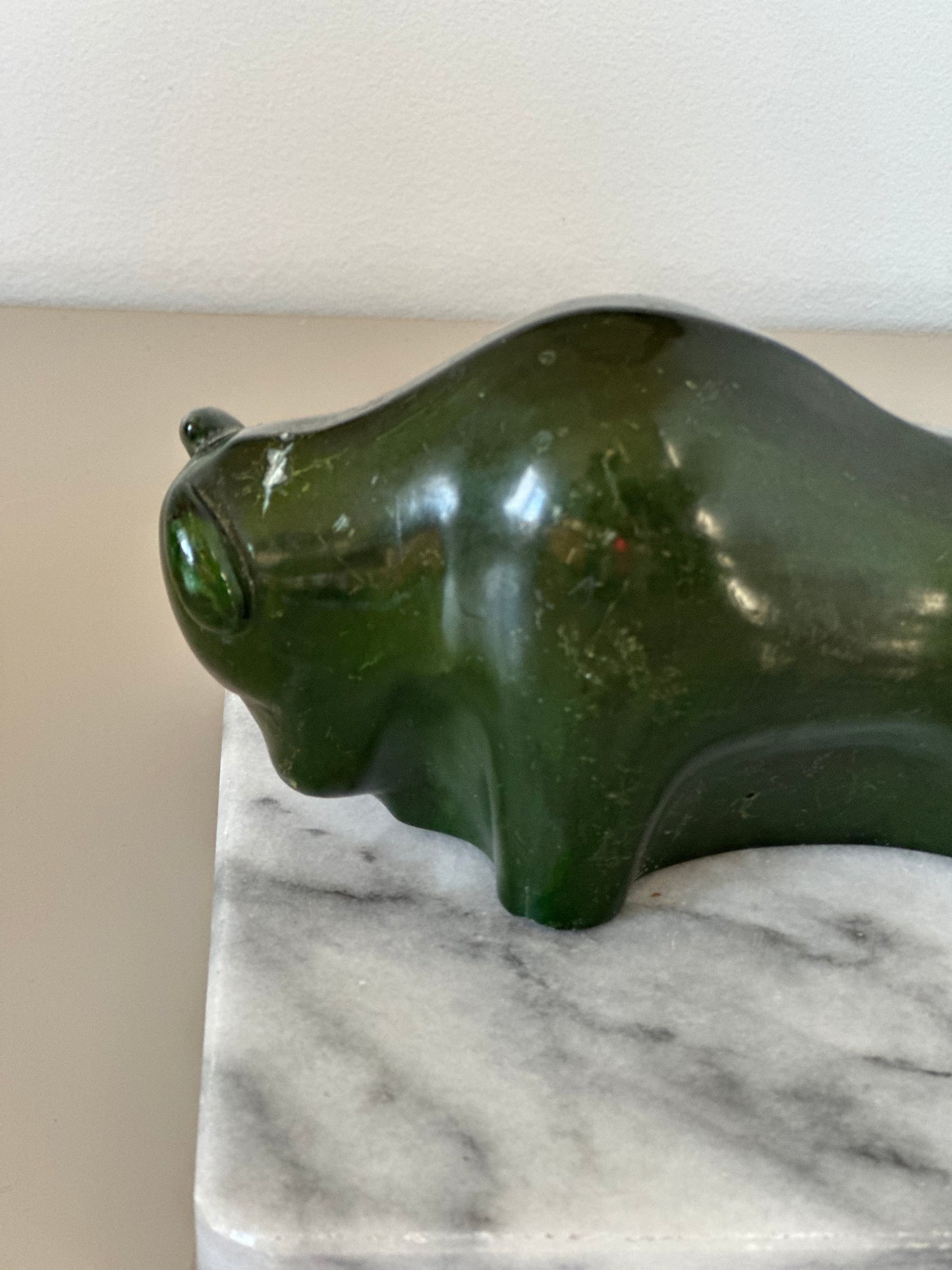 Green Bison figurine