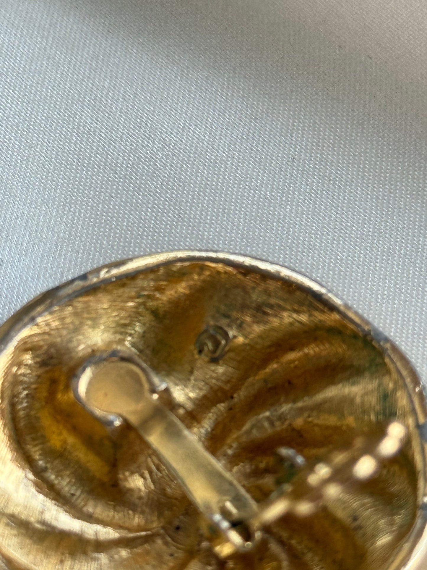 Vintage Gold-Tone & crystal Clip-On Earrings