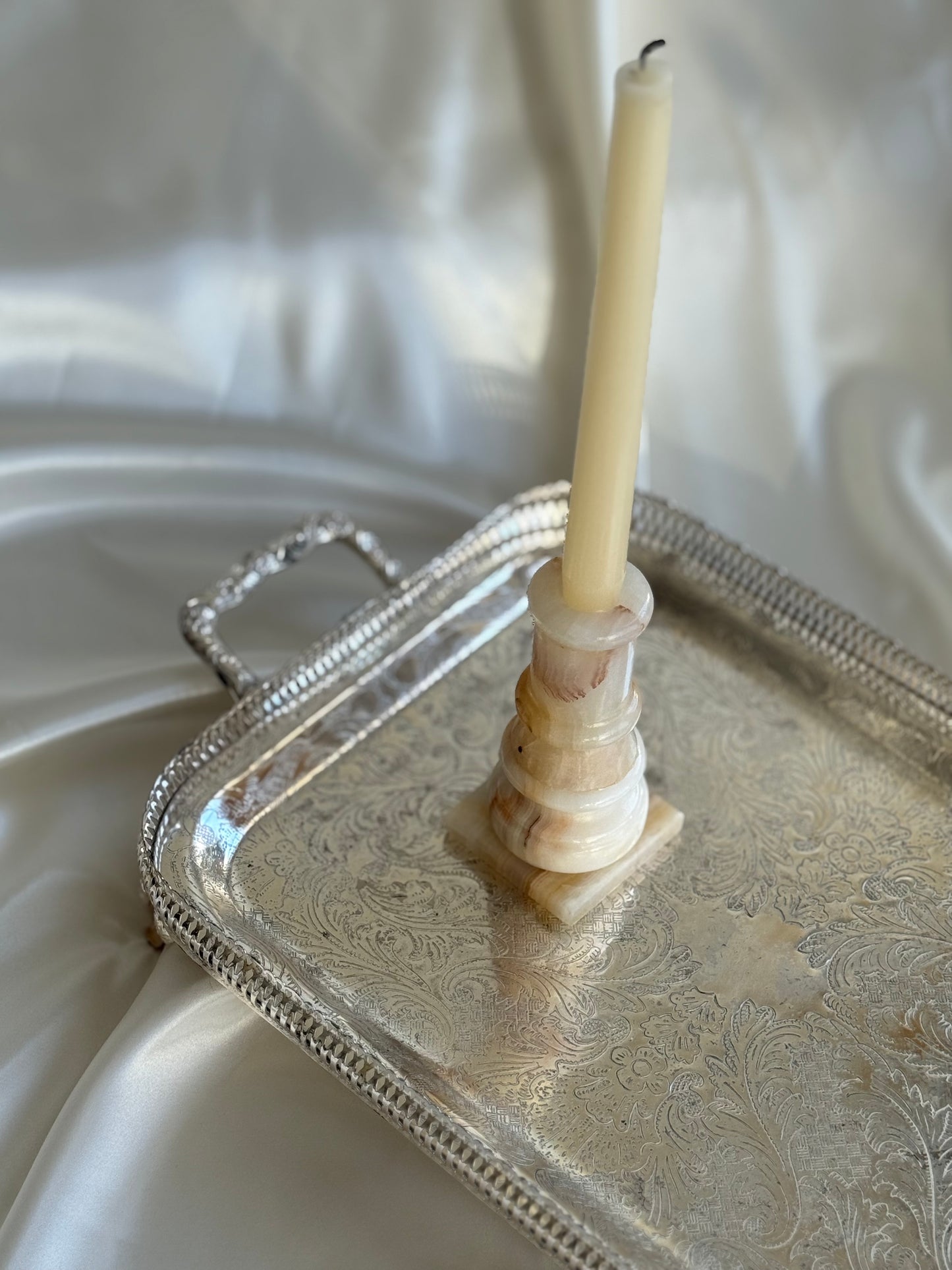 Vintage Onyx Candle Holder