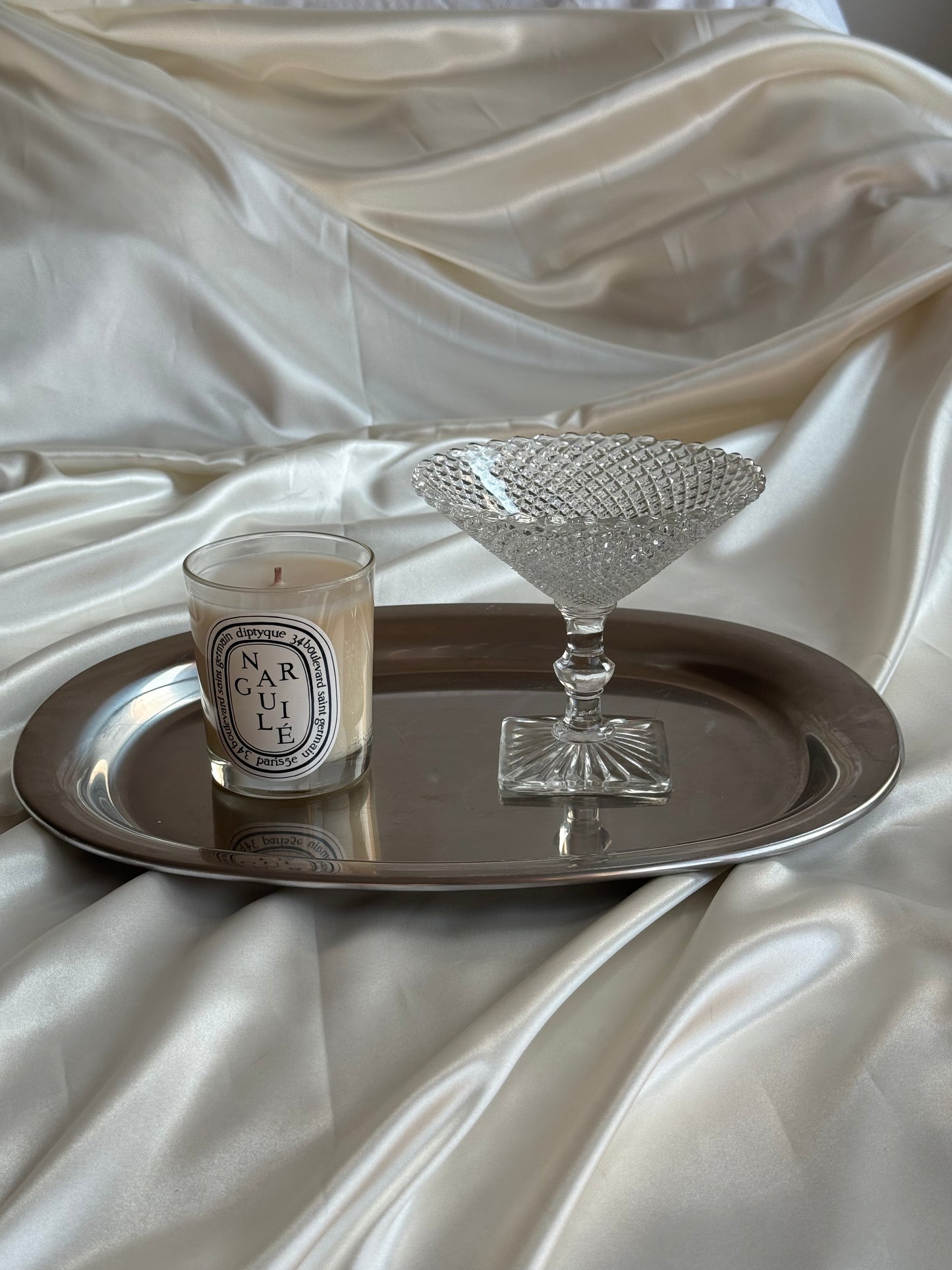 Vintage Pressed Glass Pedestal Compote