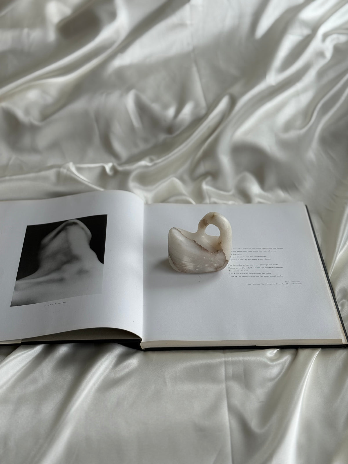 Vintage Hand-Carved Alabaster Swan