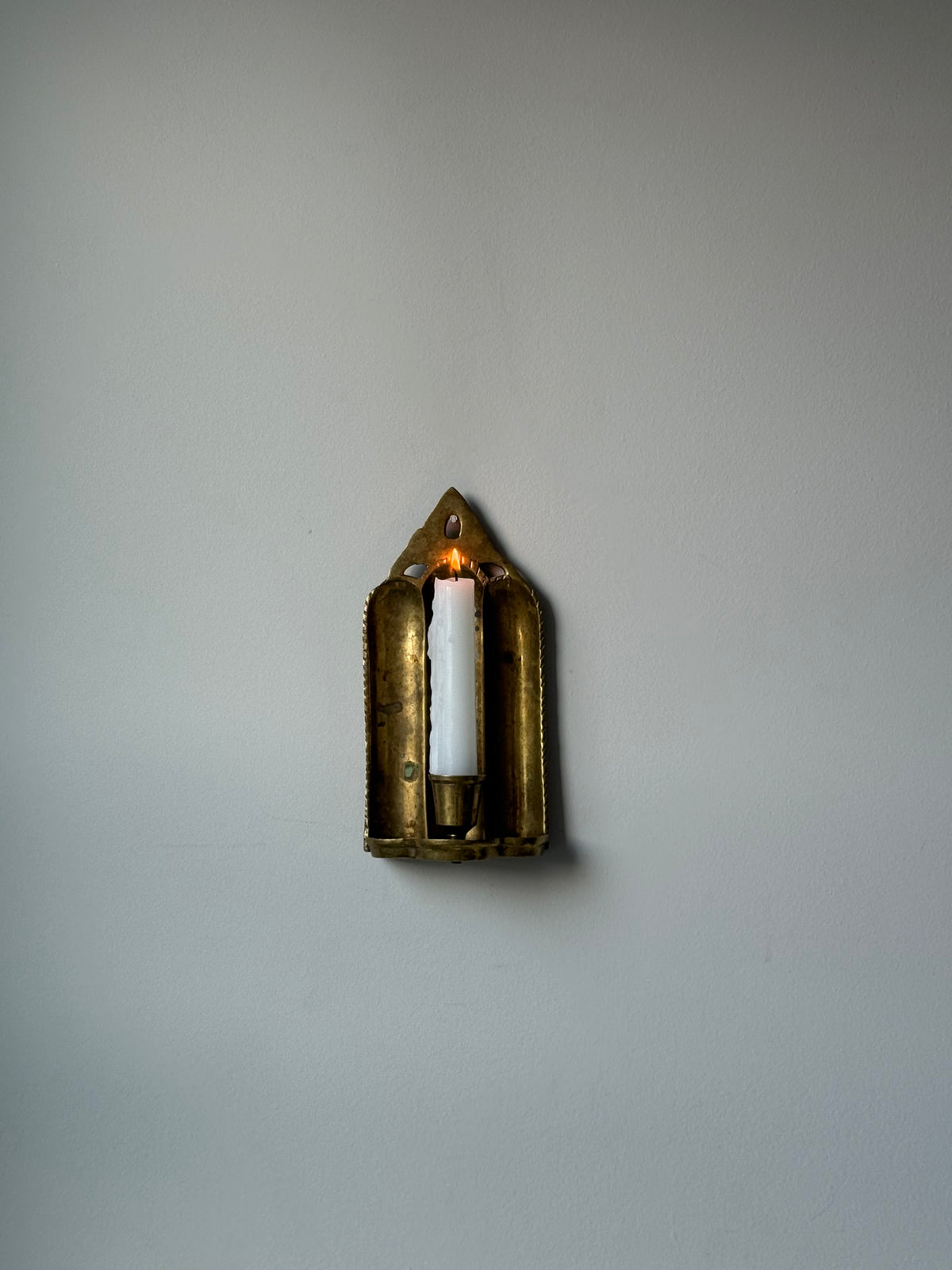 Vintage Brass Wall Candle Sconce