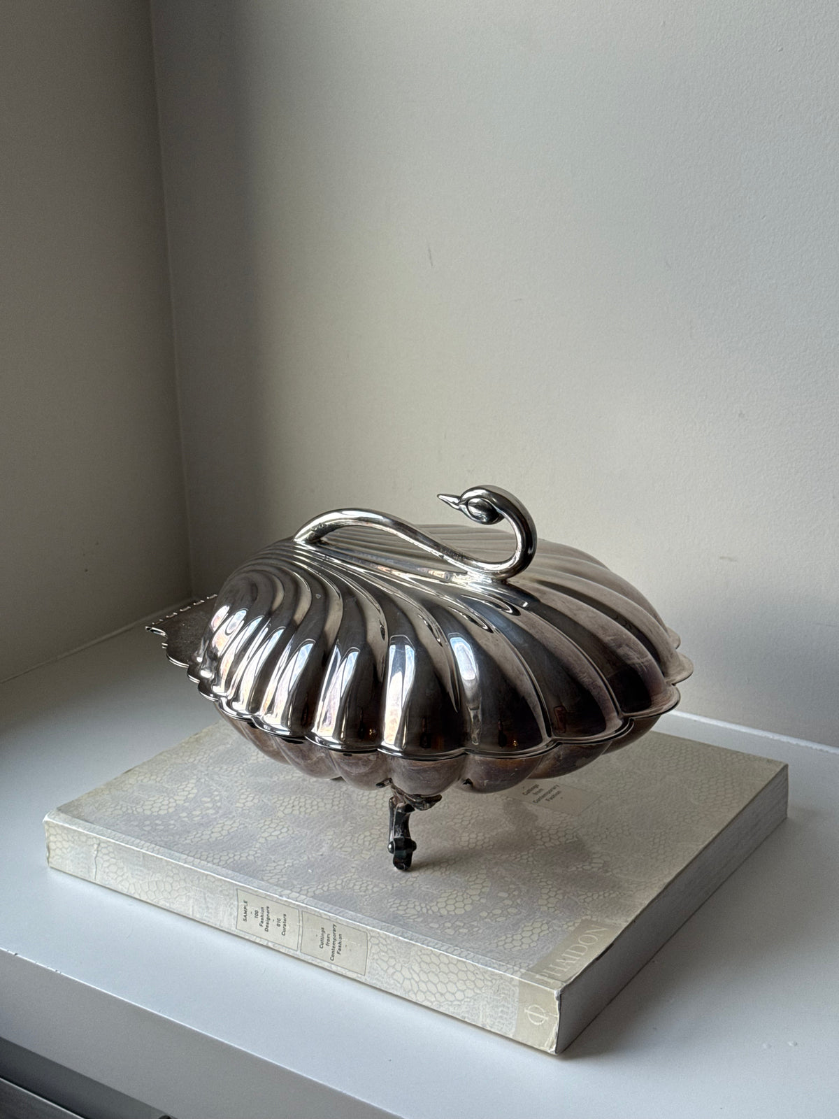 Vintage Leonard Silver Plated Swan & Shell Serving Dish