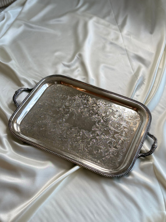 Vintage Silver-Plated Serving Tray