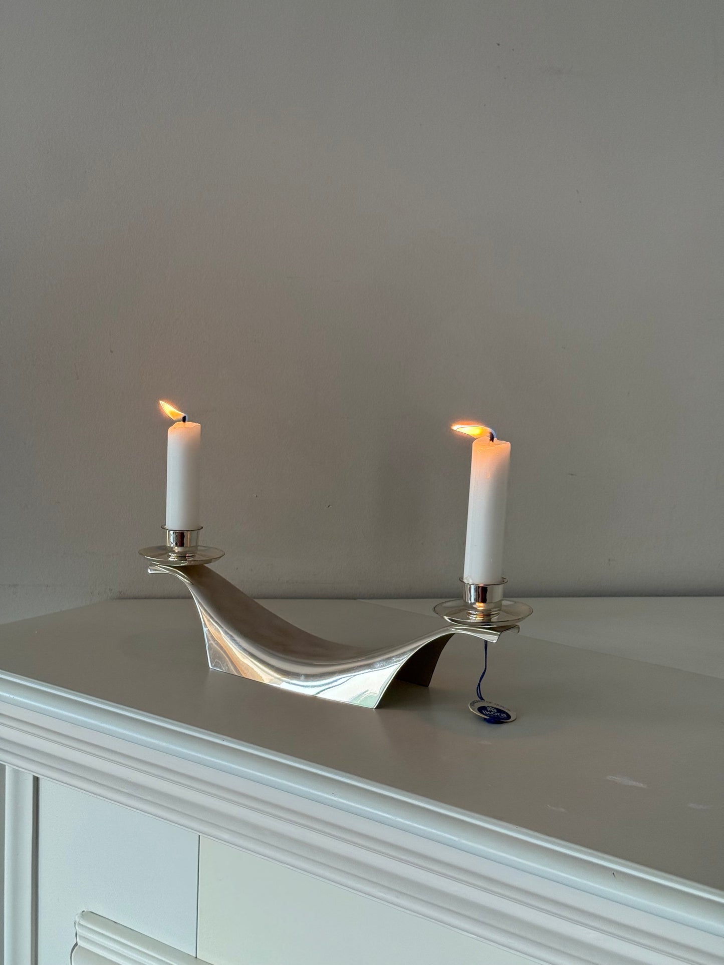 Vintage WMF Ikora Silver-Plated Candleholder & Napkin Holder Set