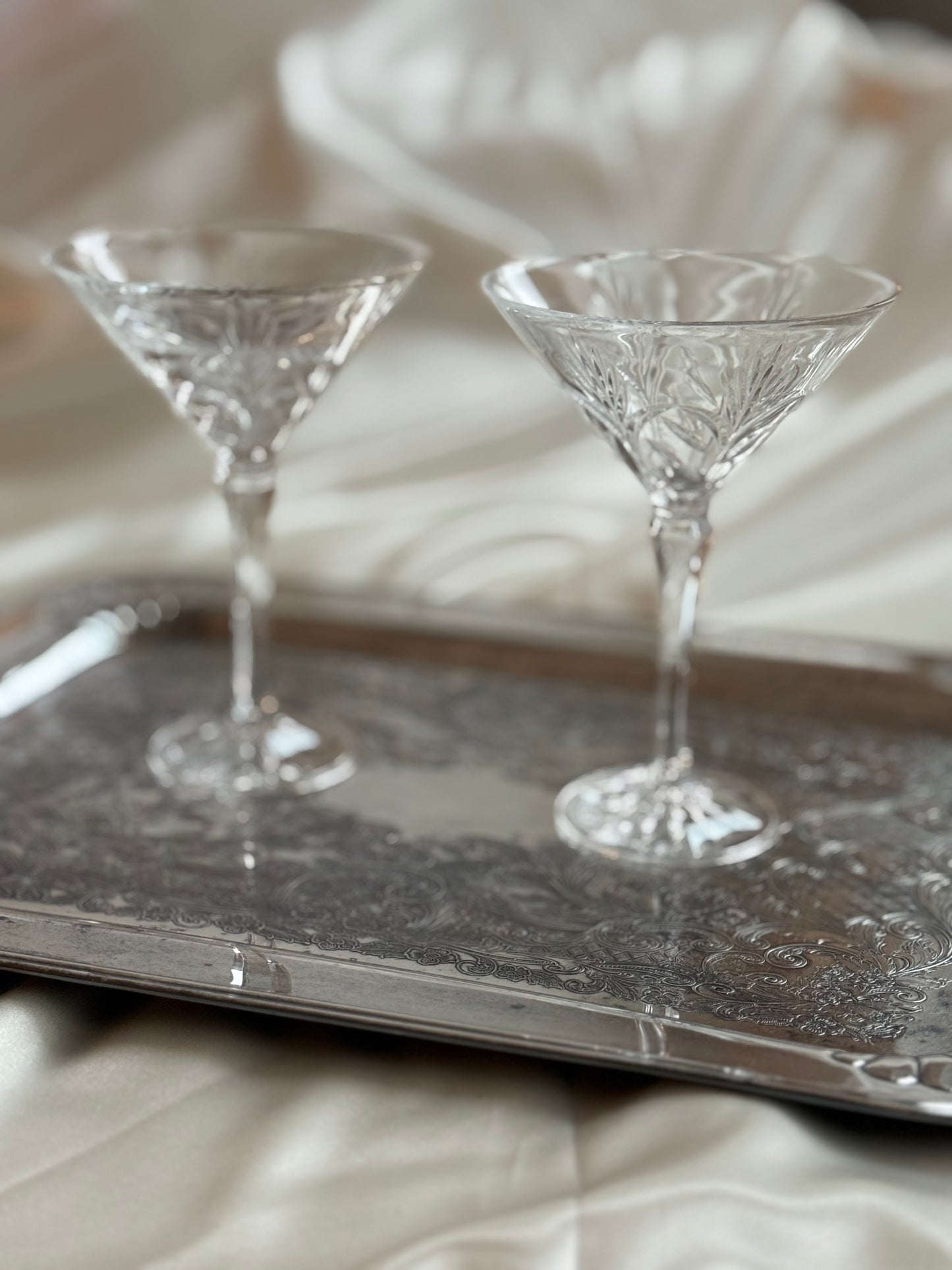 Vintage crystal martini glasses set of 4