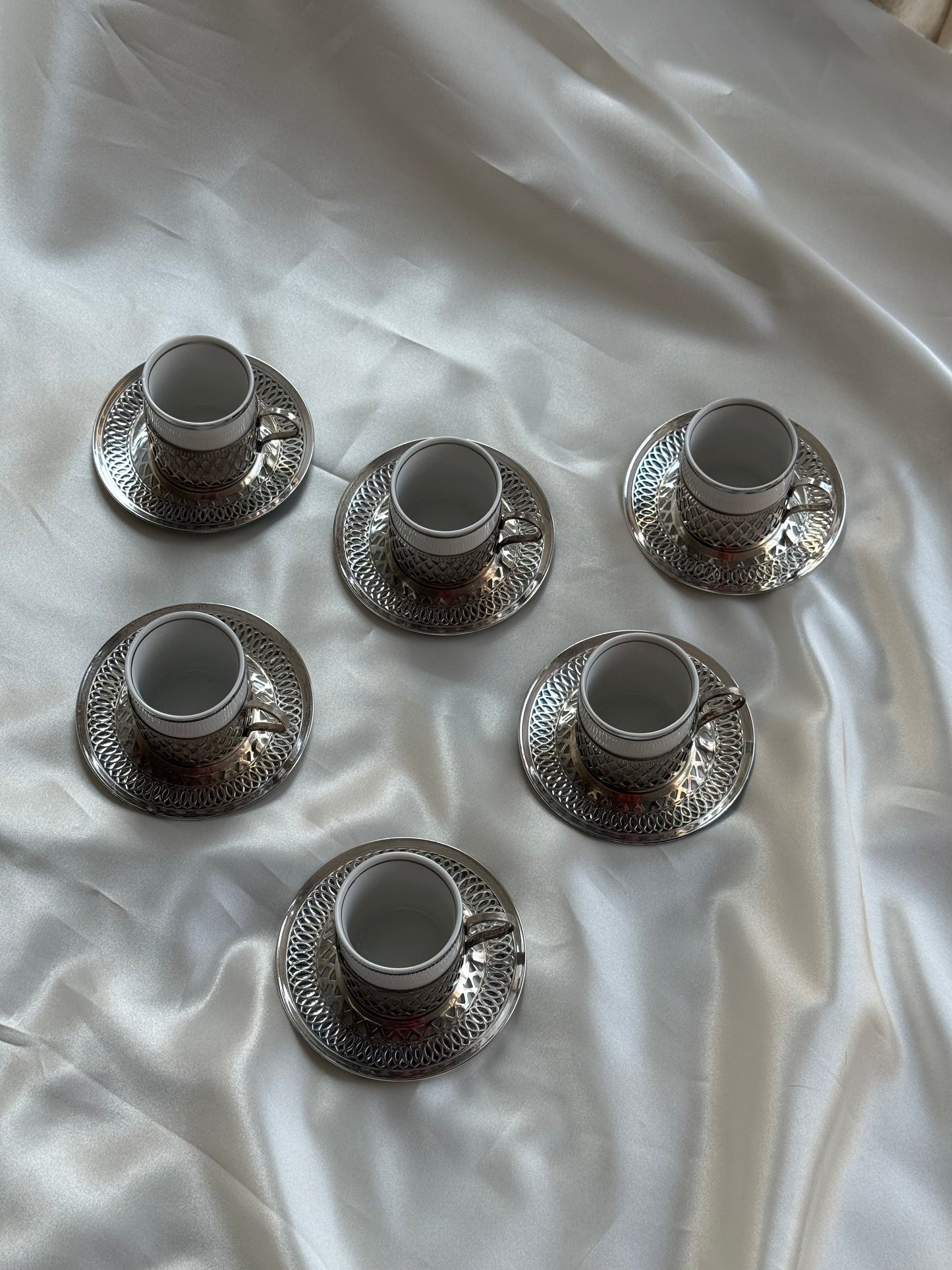 Vintage Silver-Plated Espresso Set — Set of 6