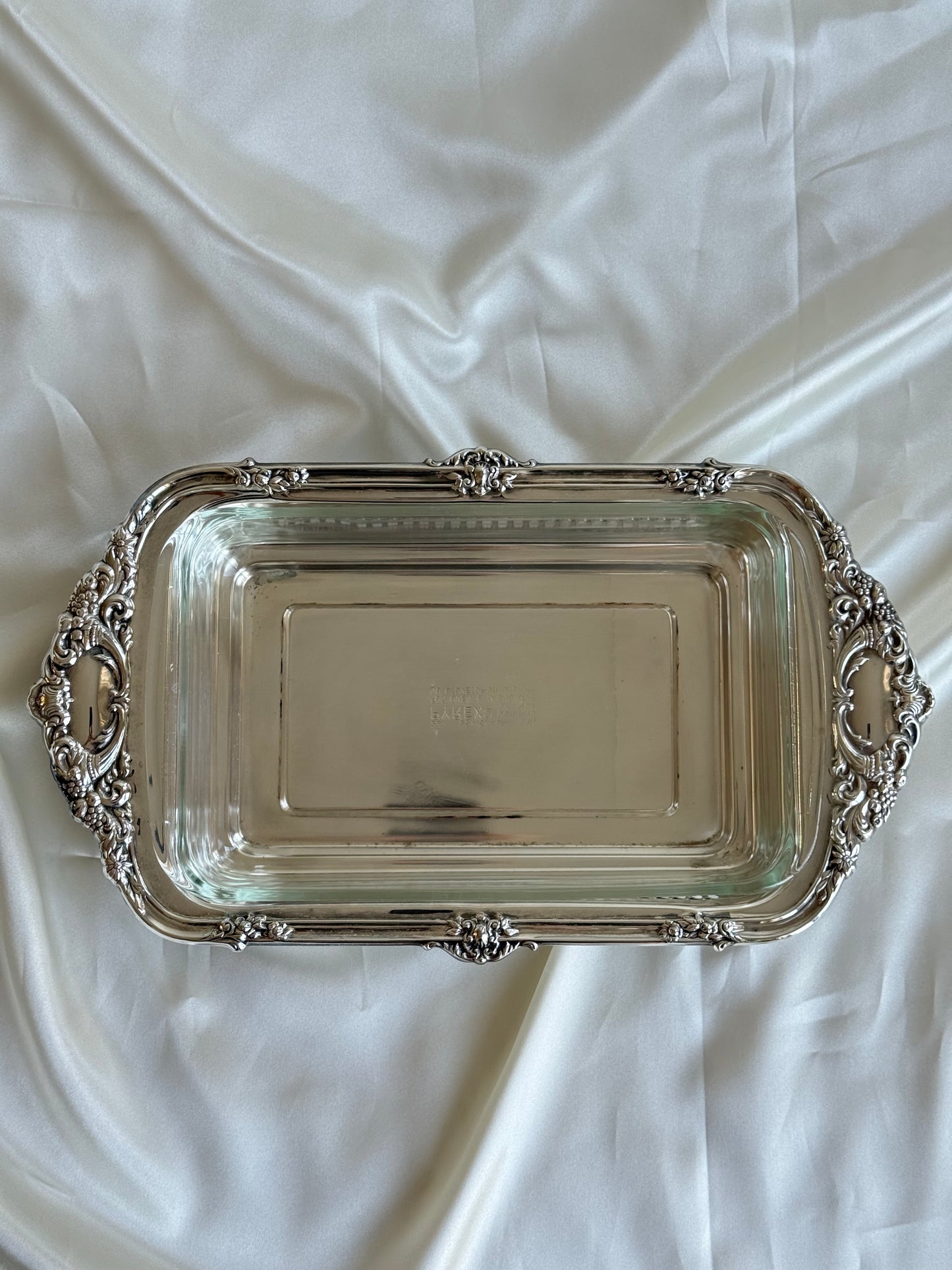 Vintage William Rogers Silver-Plated Casserole Server with Pyrex Dish