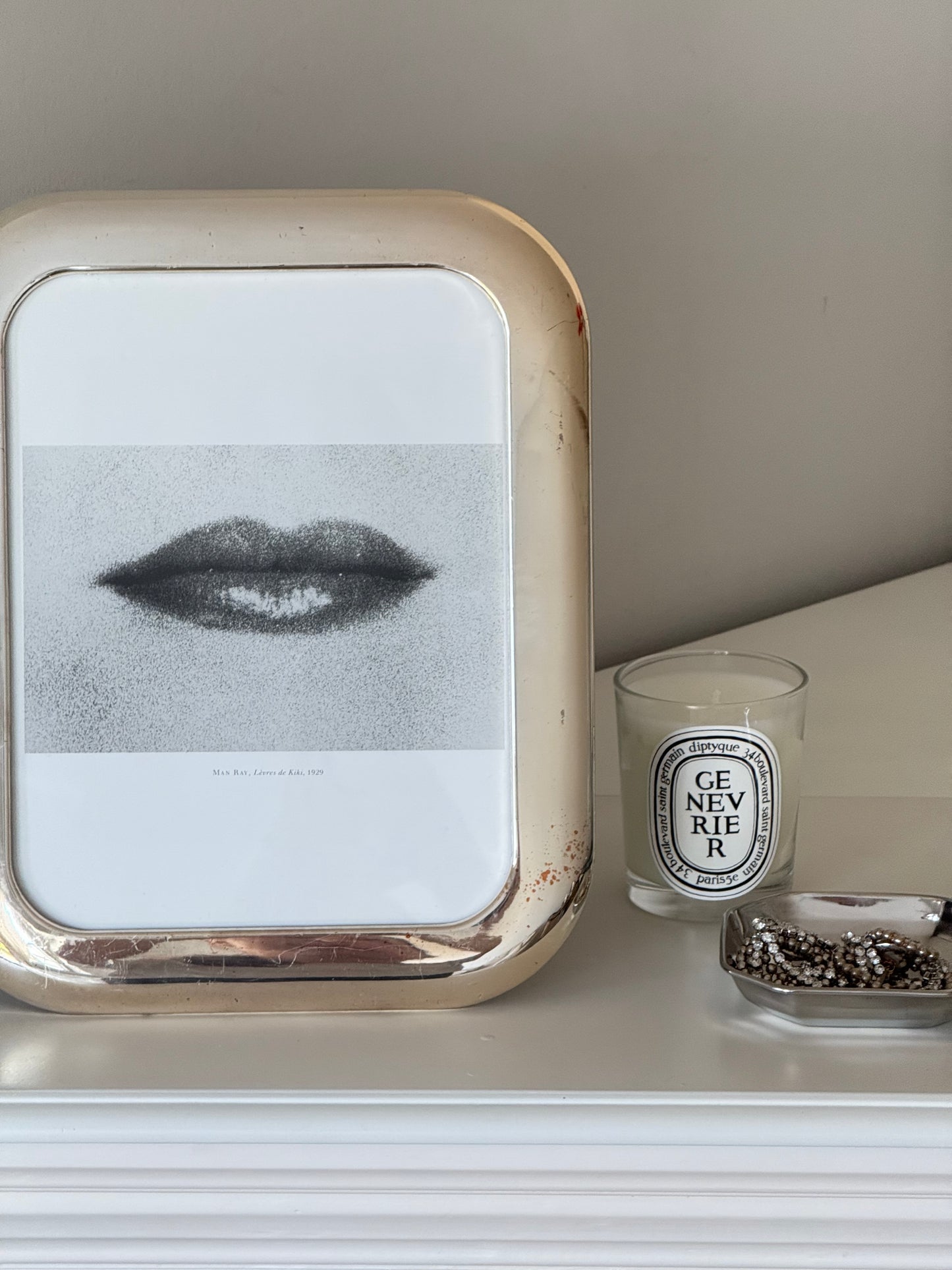 Large Vintage Postmodern Silver Cushion "Squircle" Frame