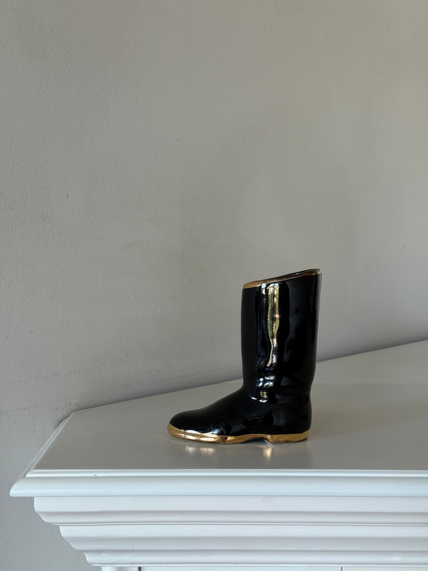 Vintage Ceramic Riding Boot Vase