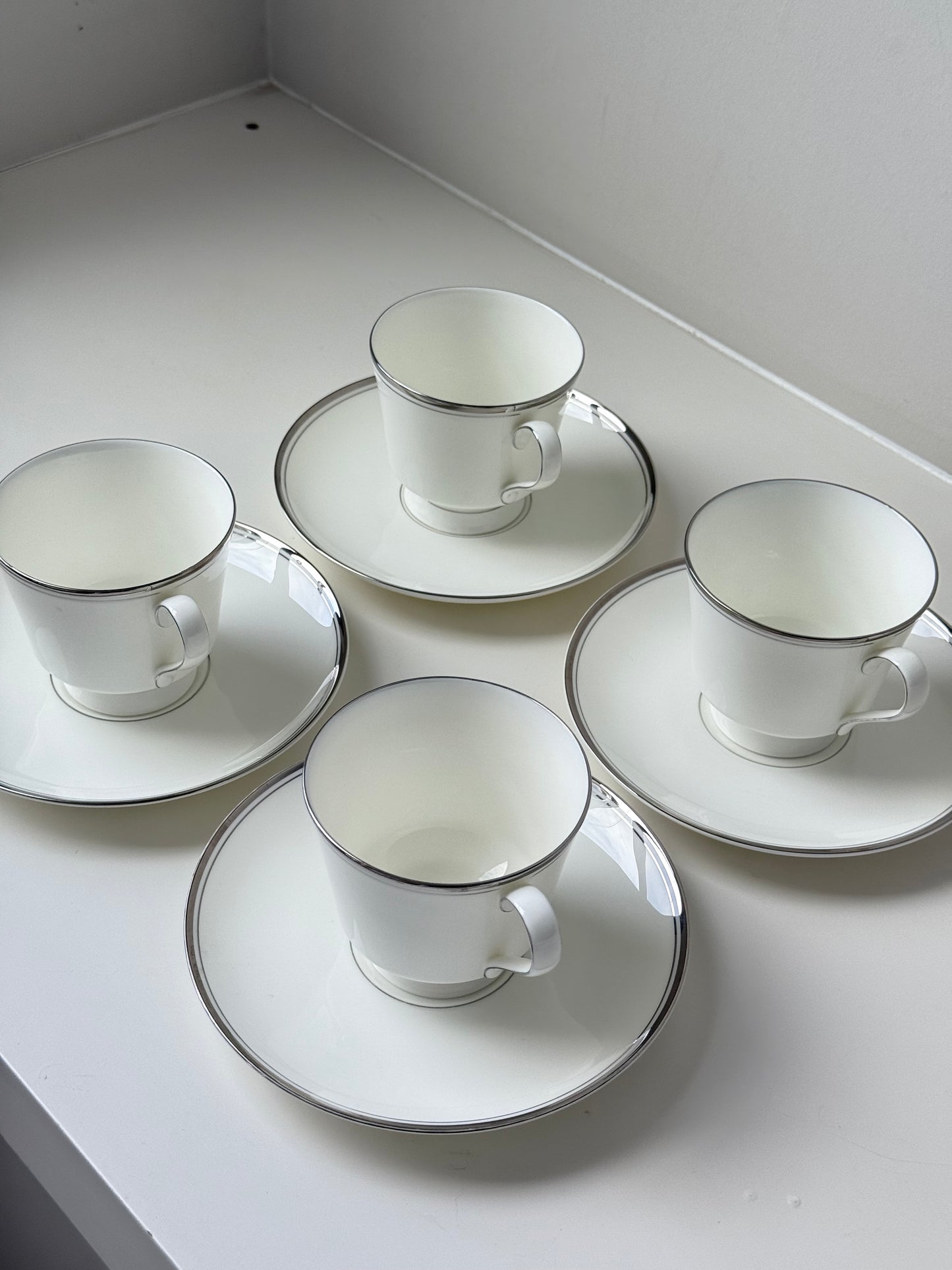 Vintage Mikasa Bone China Cups & Saucers – Set of 4