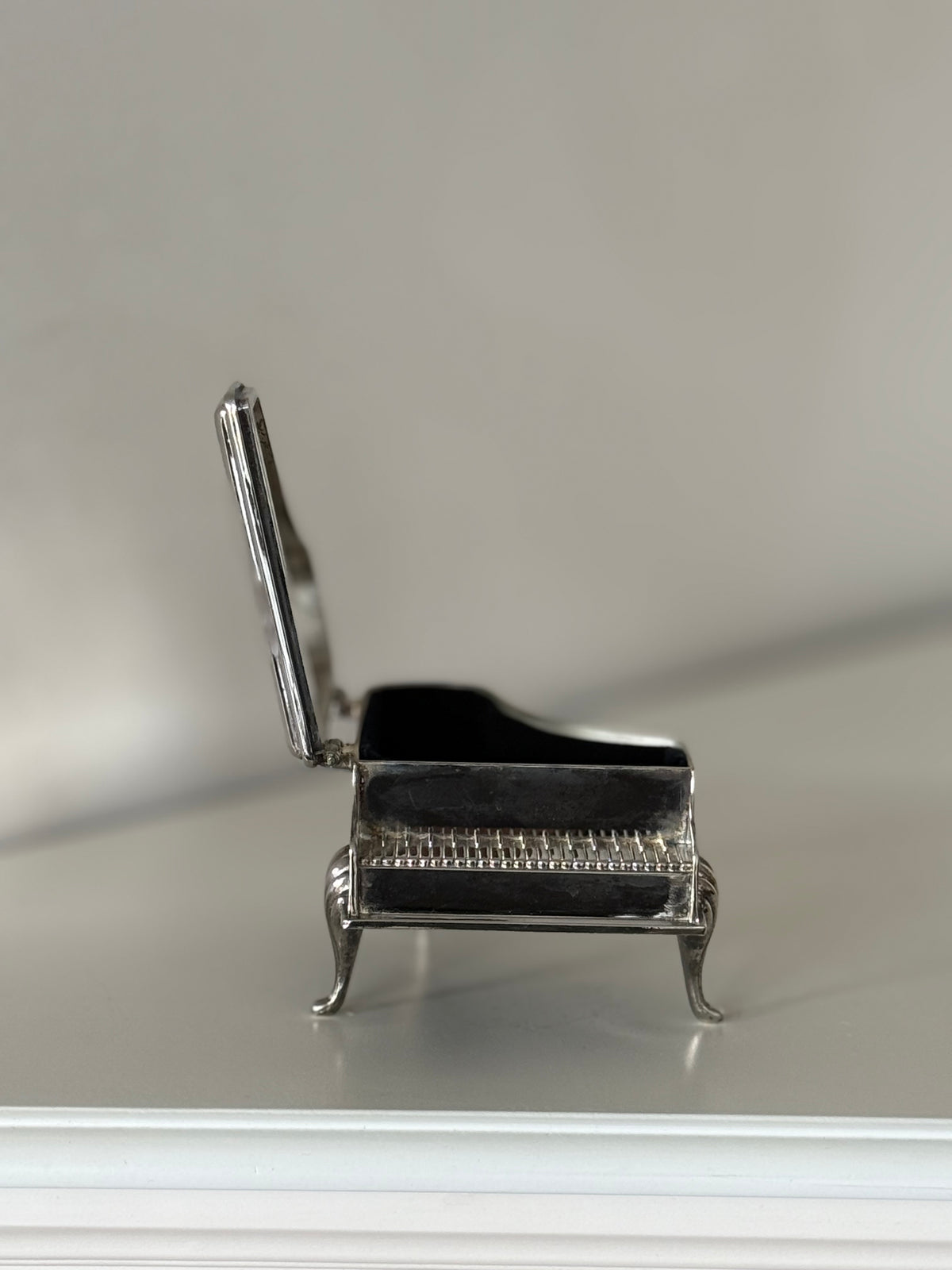 Vintage Silver Plated Piano Trinket Box