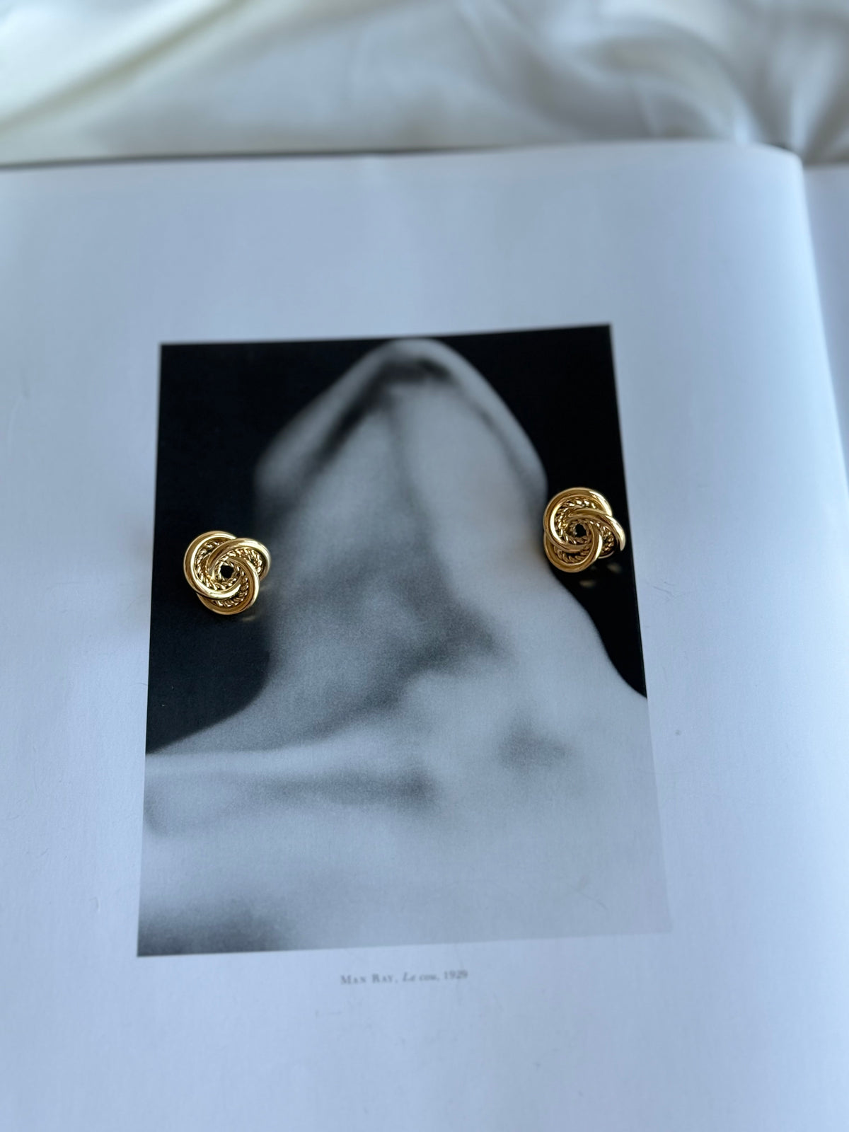 Vintage Gold-Tone Knot Stud Earrings
