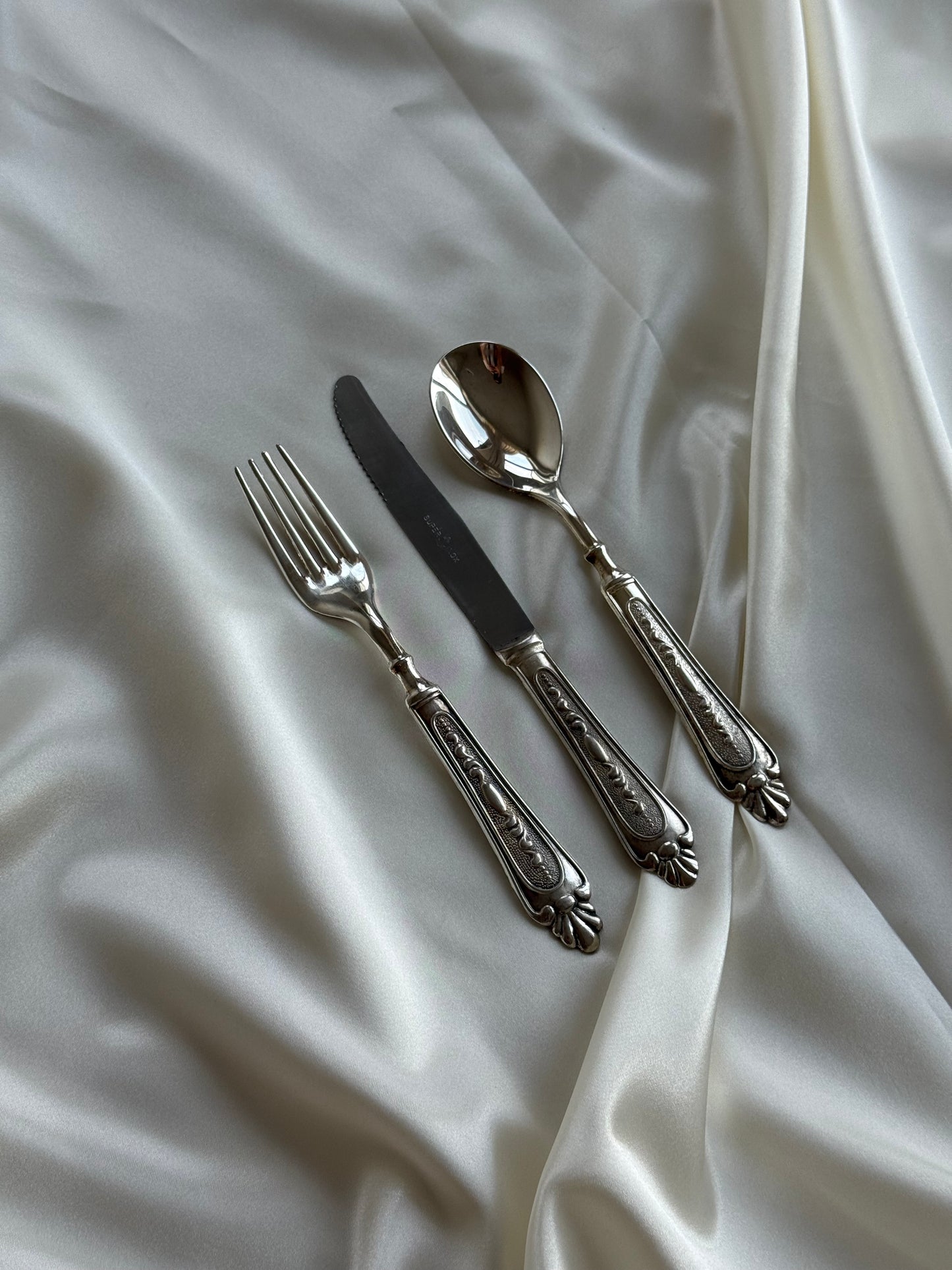 Vintage Silver-Plated Flatware Set — Made in Italy