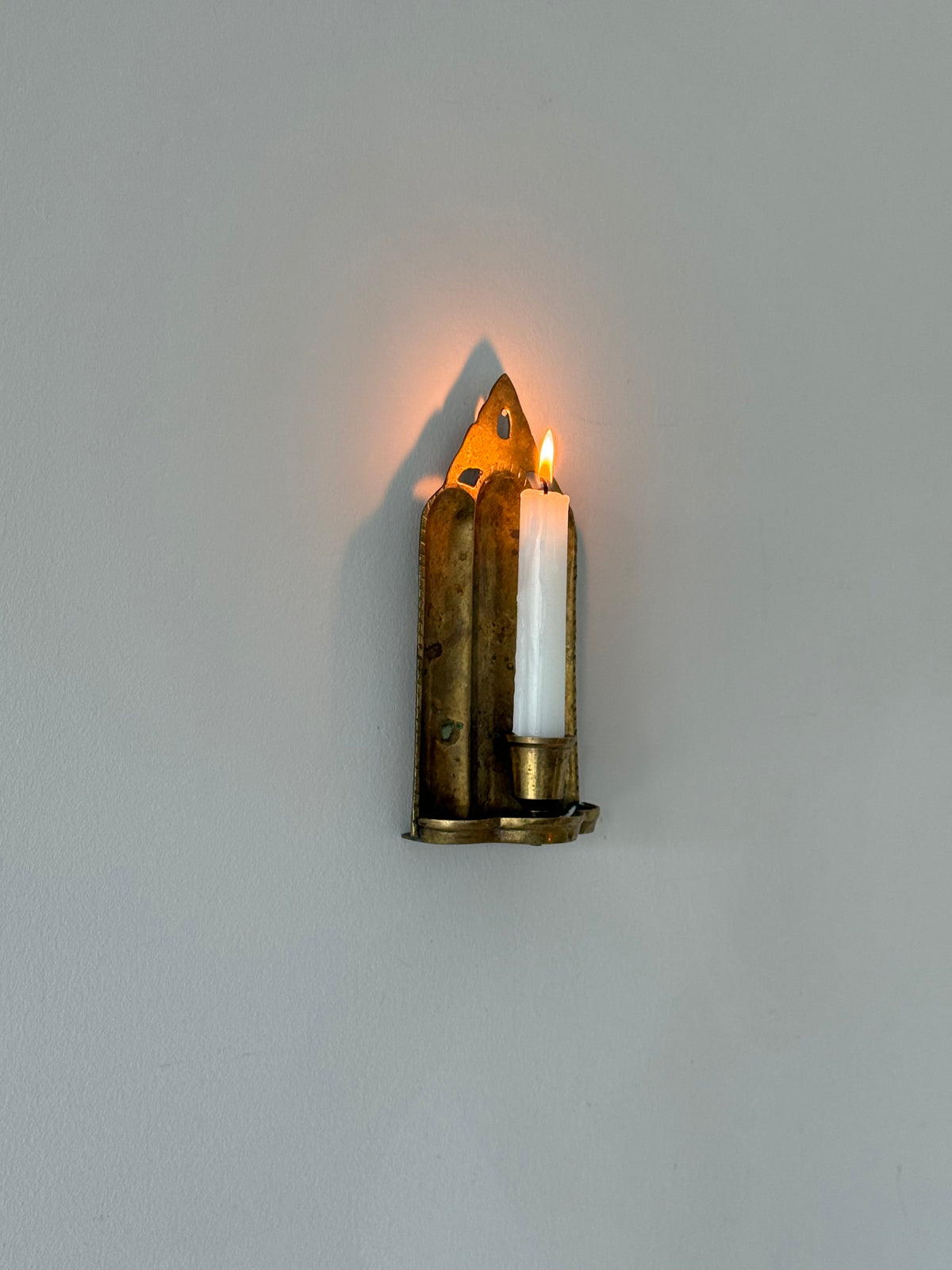 Vintage Brass Wall Candle Sconce
