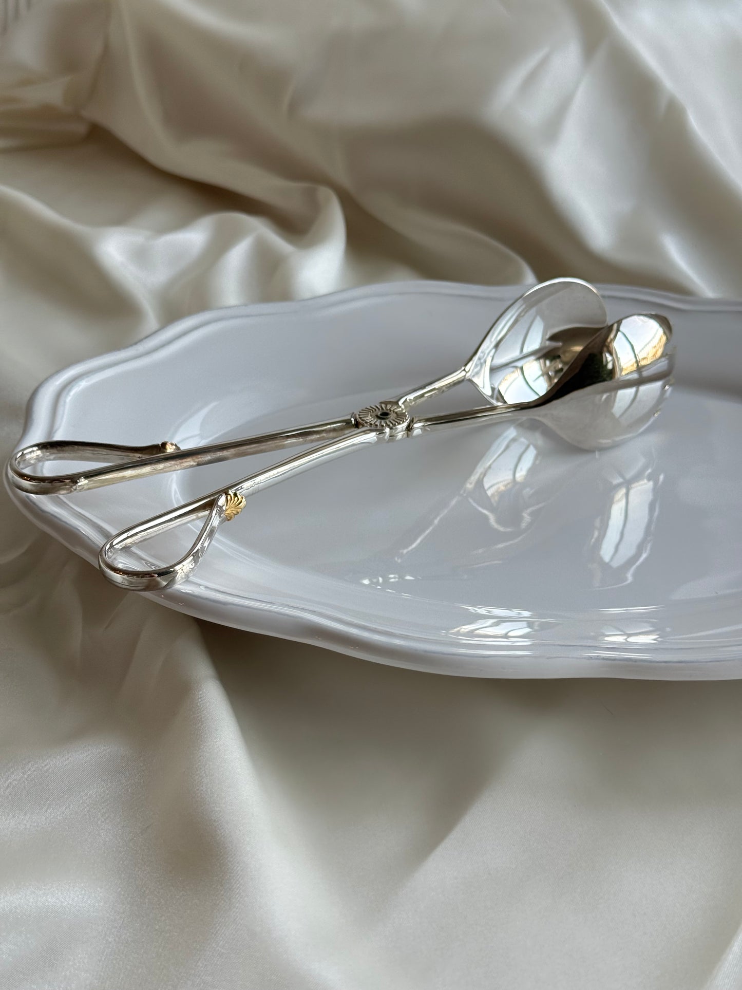 Vintage Silver-Plated Serving Tongs