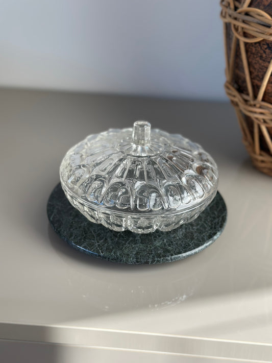 Glass catchall with lid