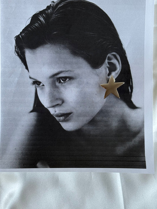 Vintage Silver-Plated Star Clip-On Earrings