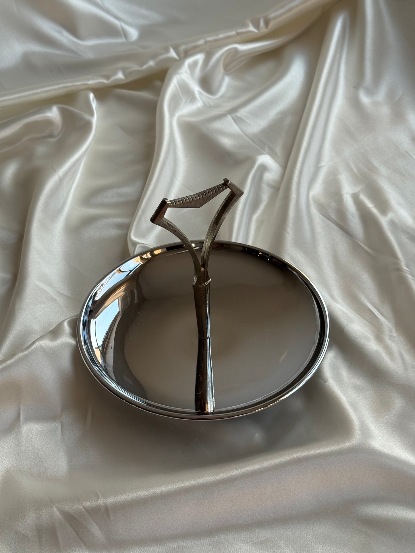 Vintage Chrome Vanity / Serving Tray with Handle
