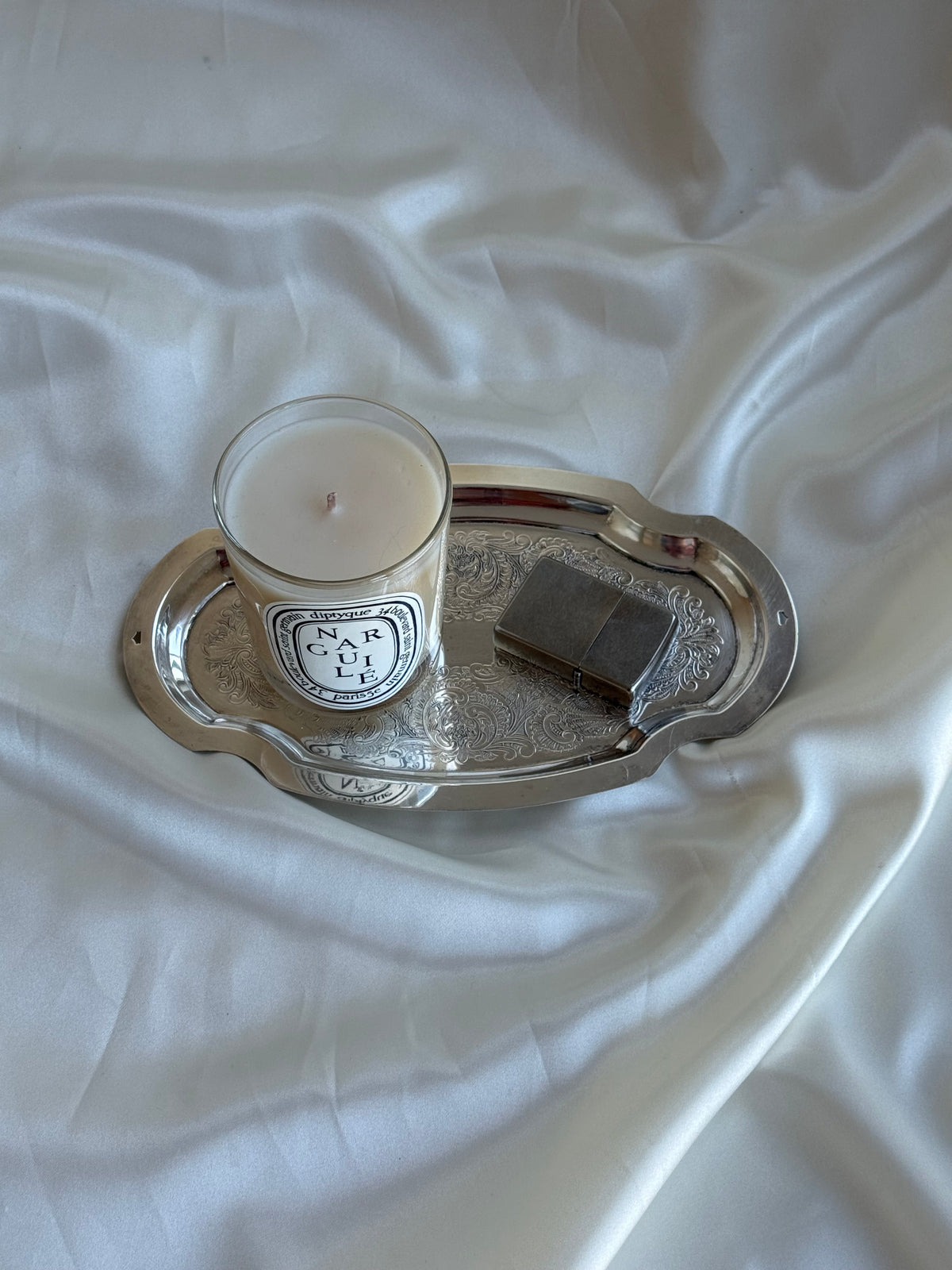 Vintage Silver-Plated Engraved Vanity Tray