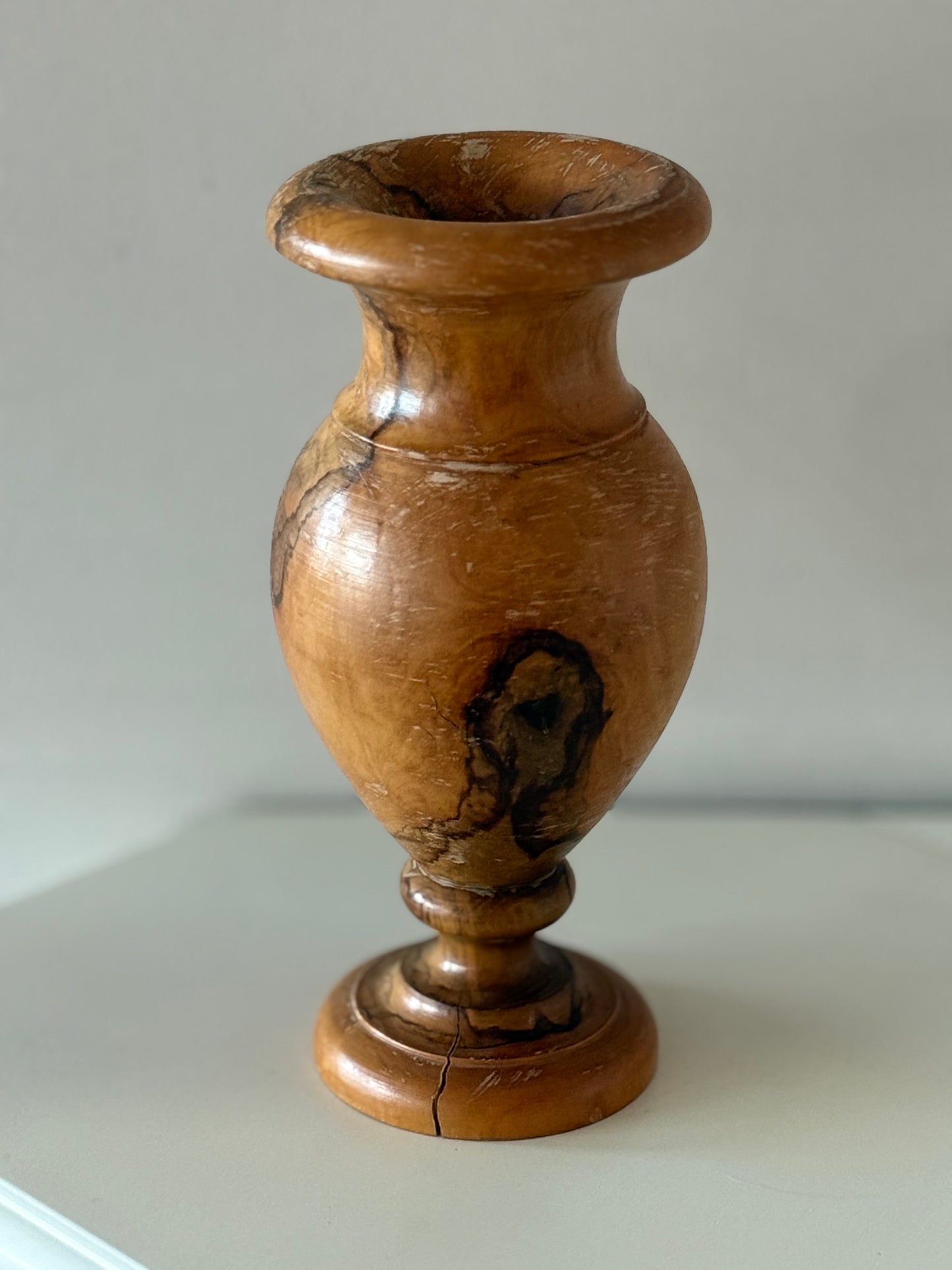 Hand-Turned Spalted Maple Wood Vase