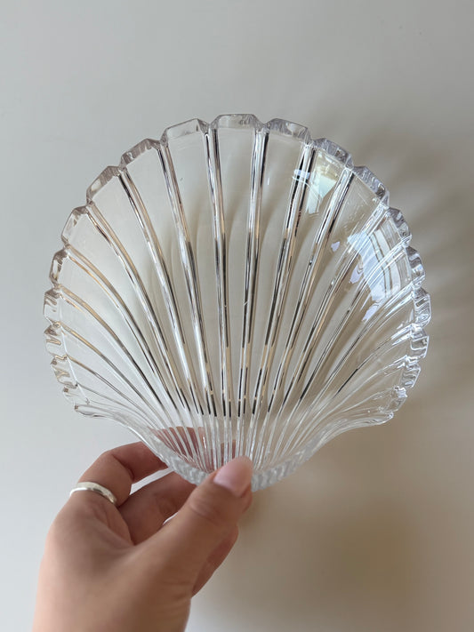 Vintage Clear Glass Scallop Shell Dish