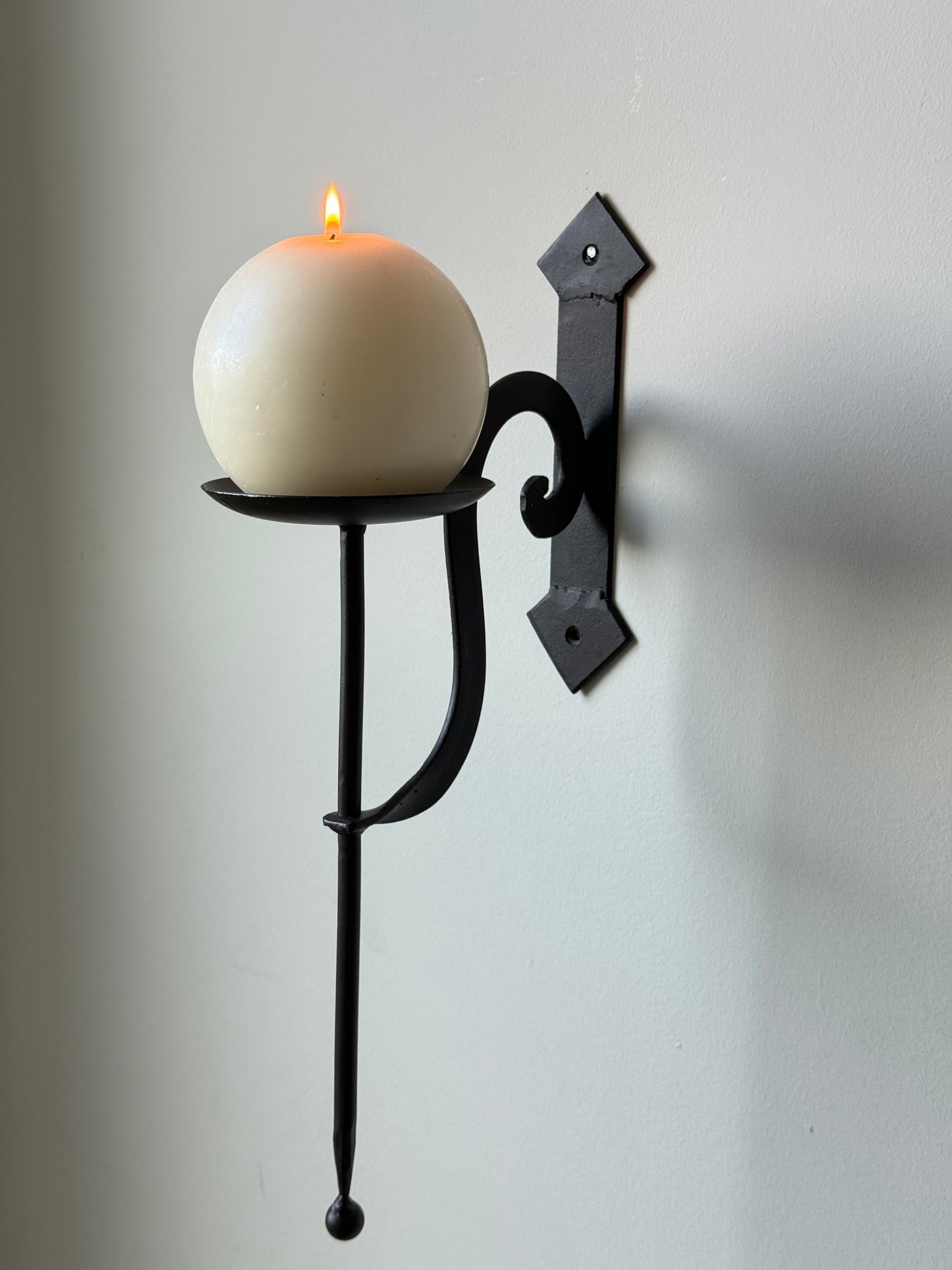 Vintage Wrought Iron Wall Candle Sconce