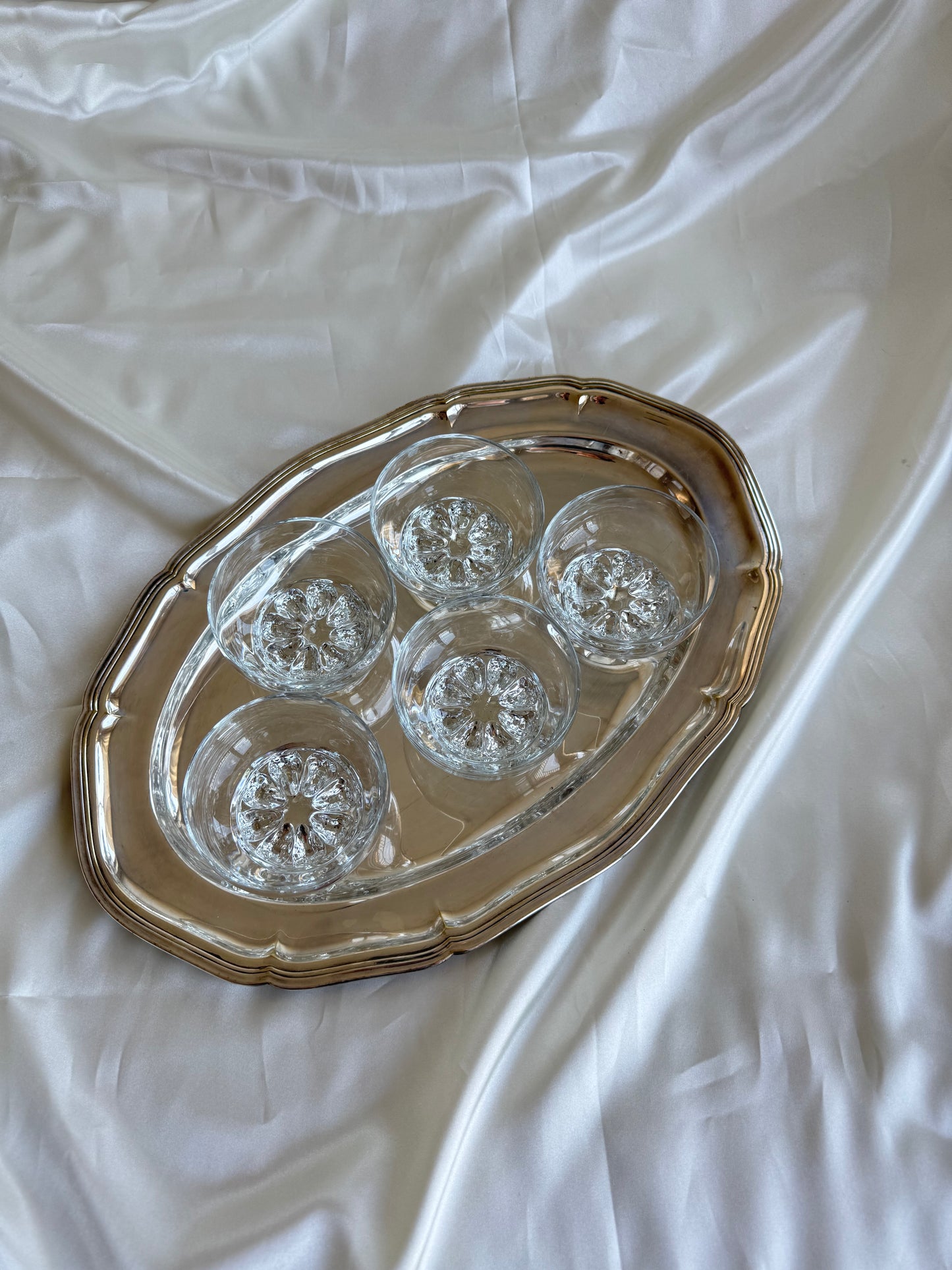 Set of 5 Vintage Italian Glass Dessert Bowls