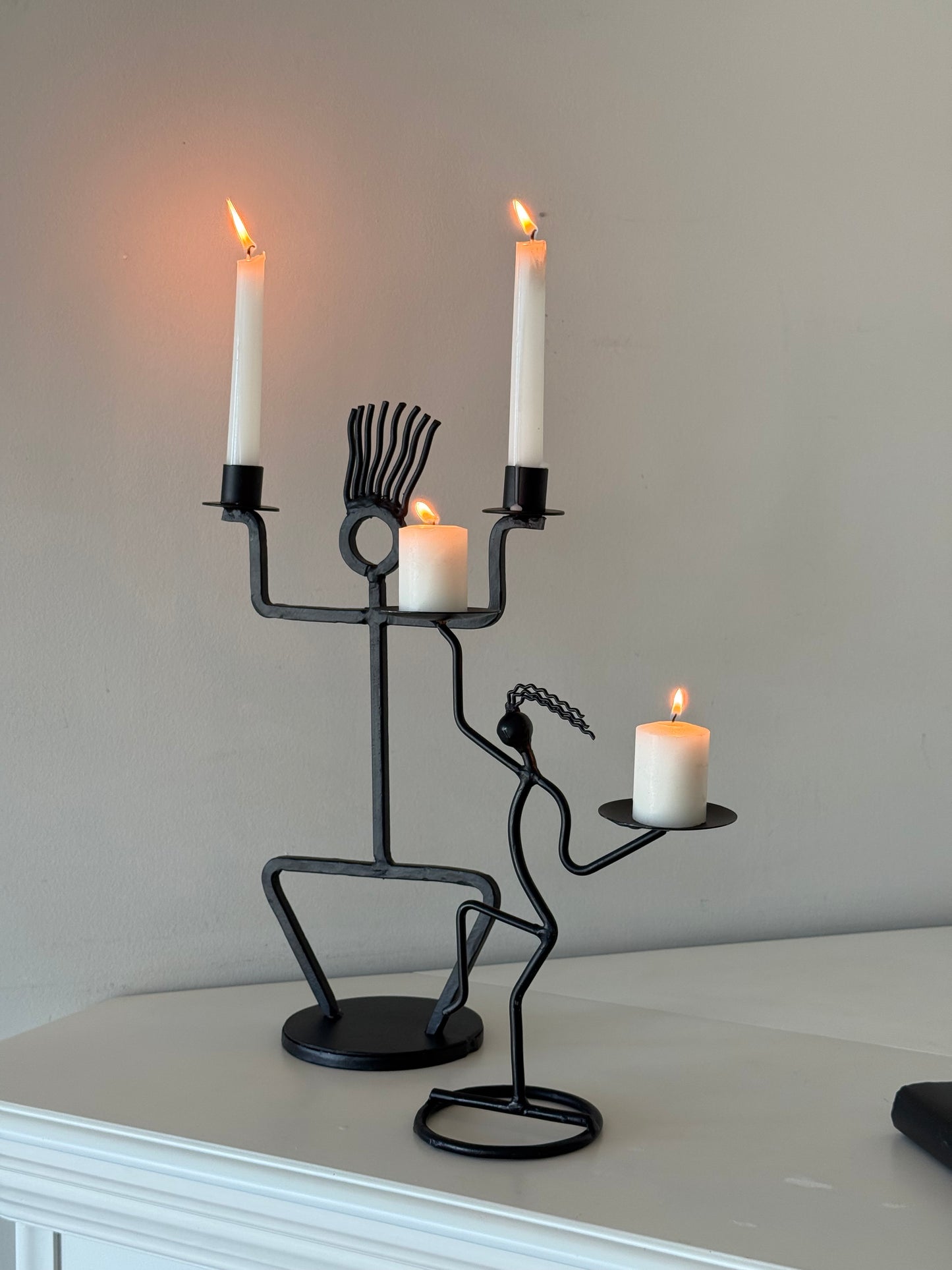 Vintage Iron Figural Candle Holder