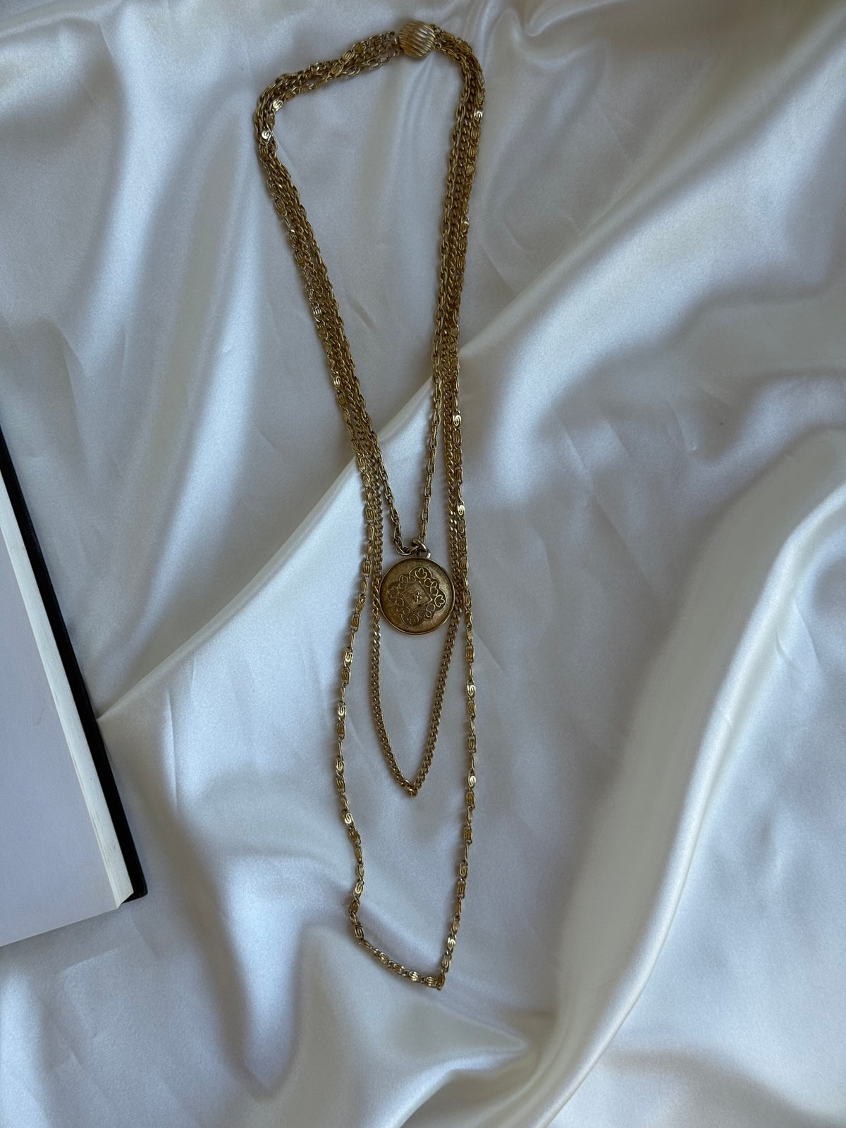 Vintage Gold-Toned Multi-Strand Medallion Necklace