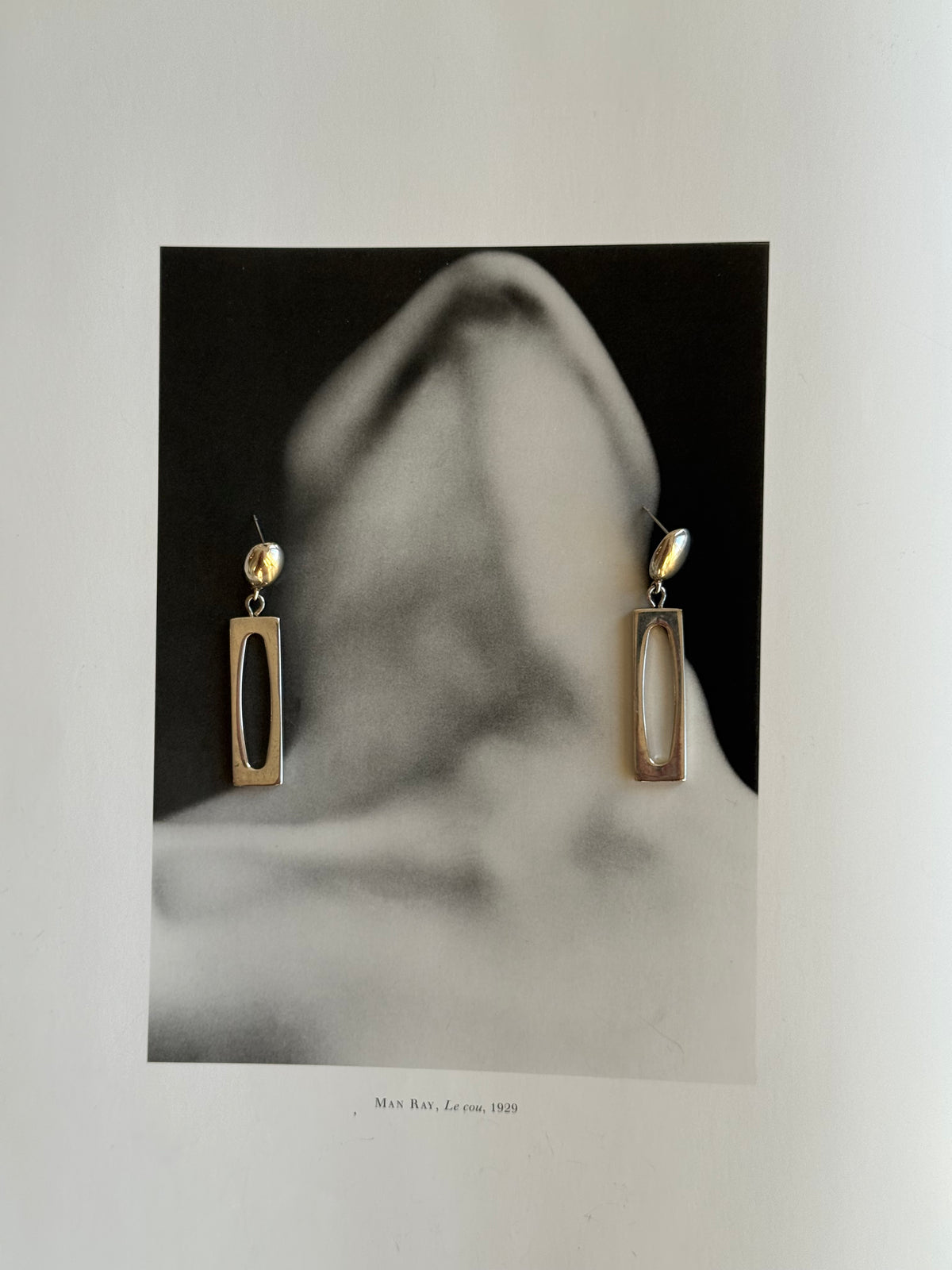 Vintage Silver-Plated Modernist Drop Earrings