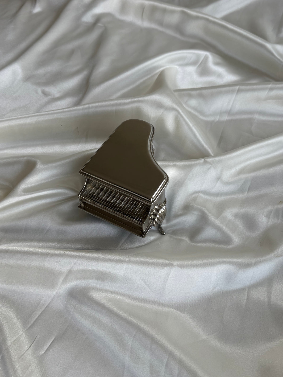 Vintage Silver Plated Piano Trinket Box