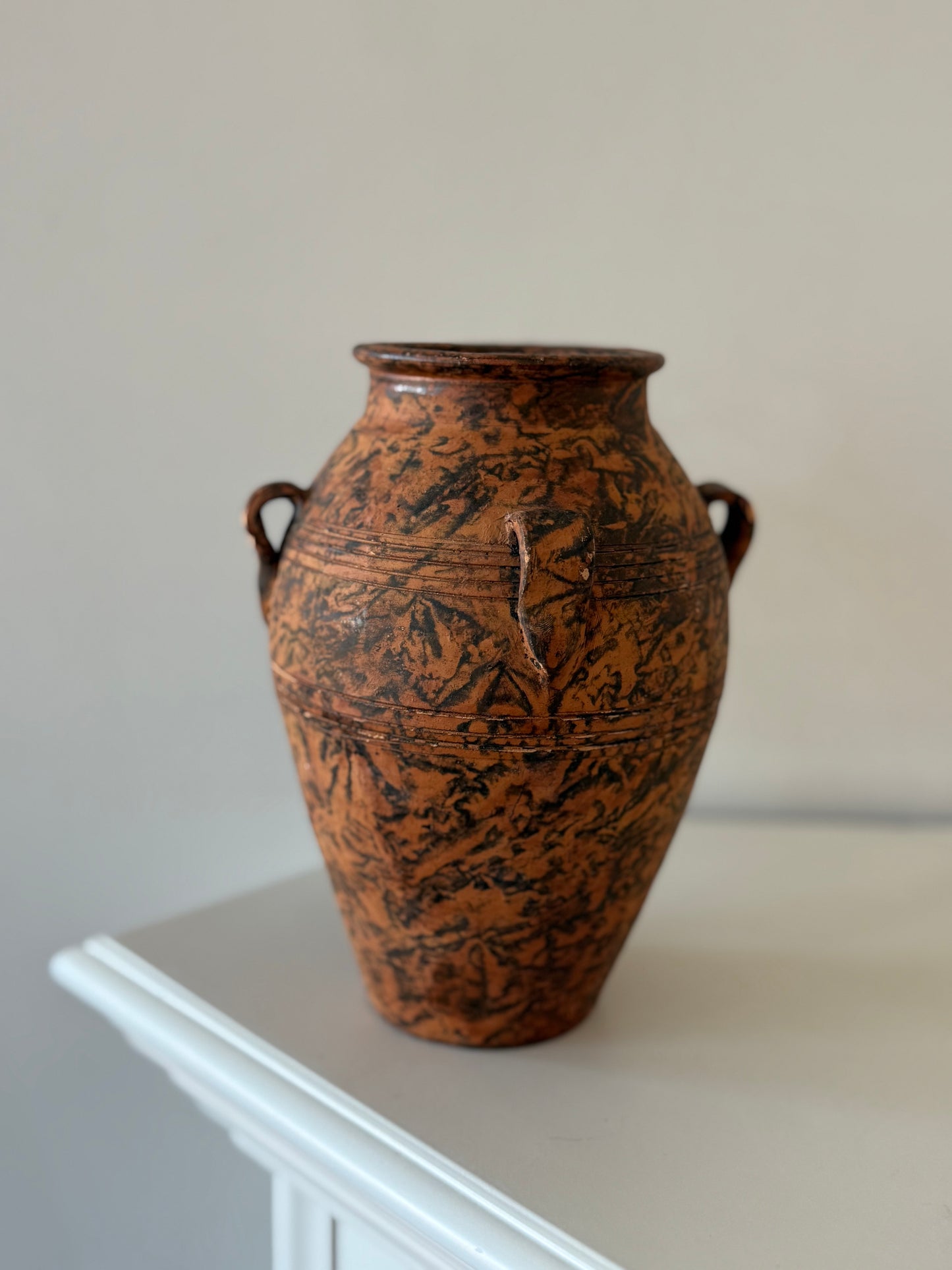 Rustic Terracotta Vase with Handles