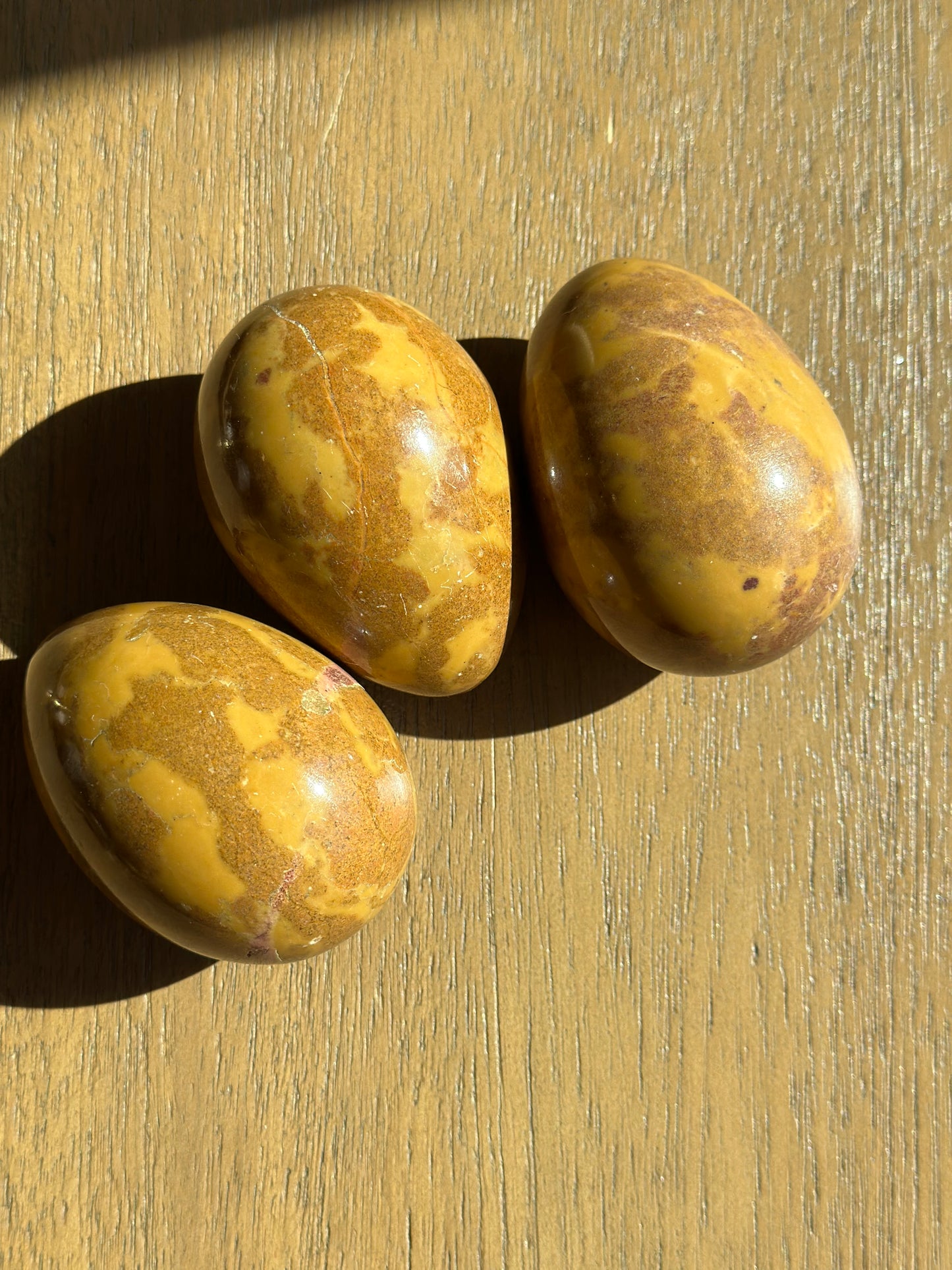 Three marble eggs