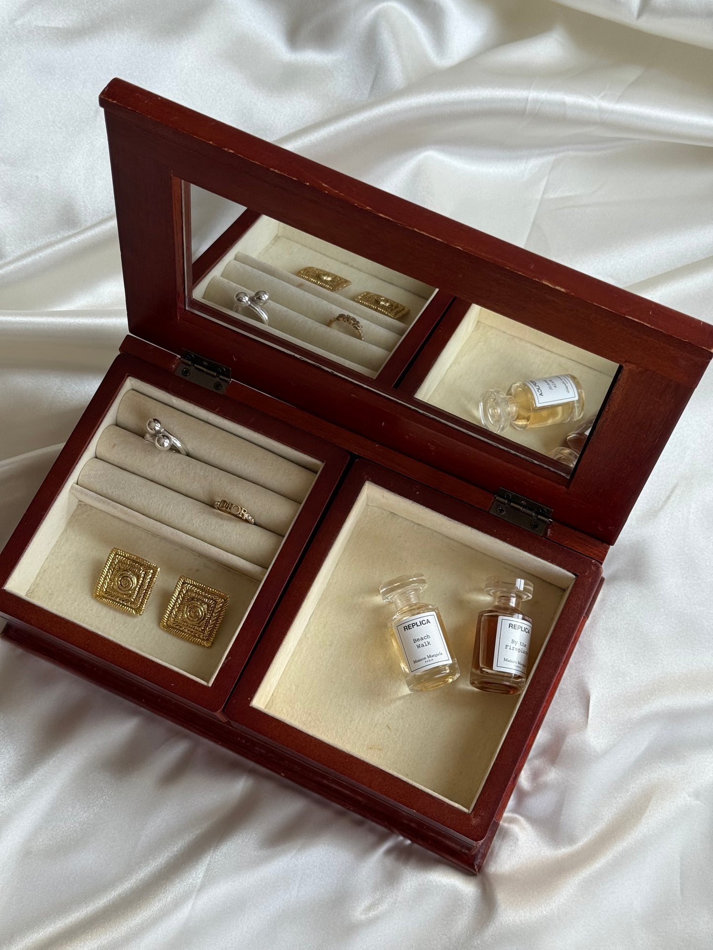 Vintage Burl Wood Jewelry Box