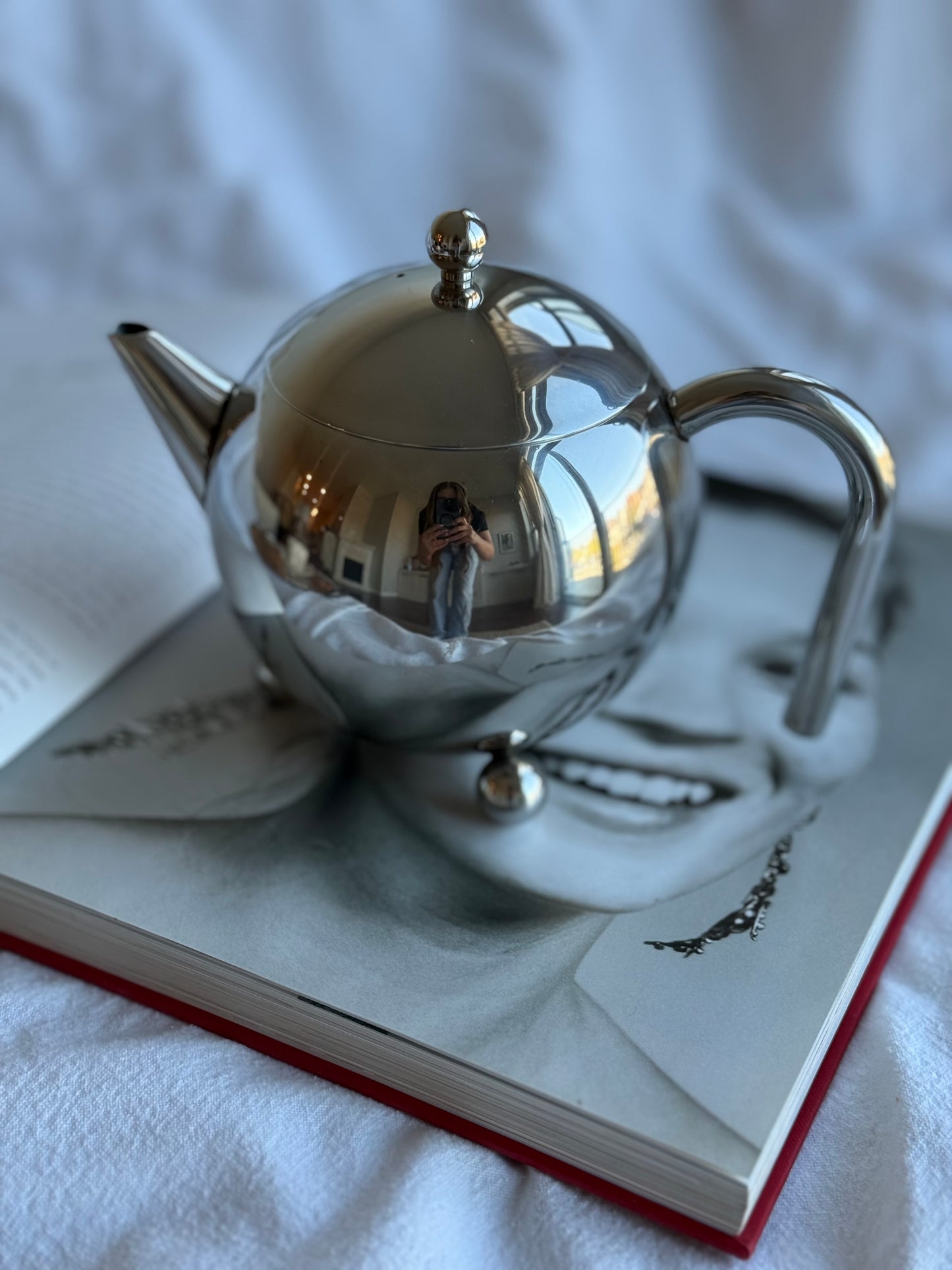 Vintage Stainless Steel Modernist Teapot